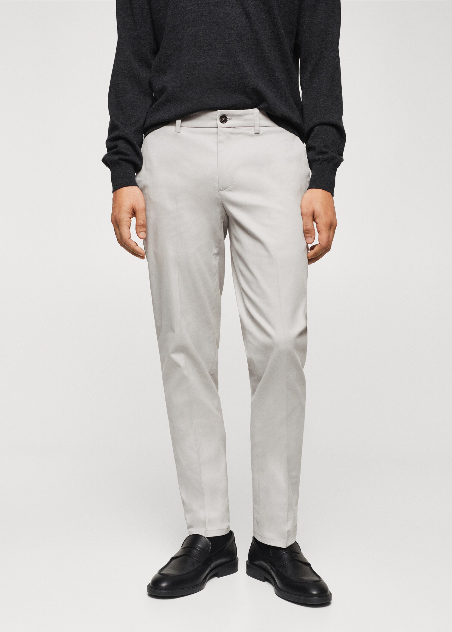 Slim fit chino trousers - Medium plane