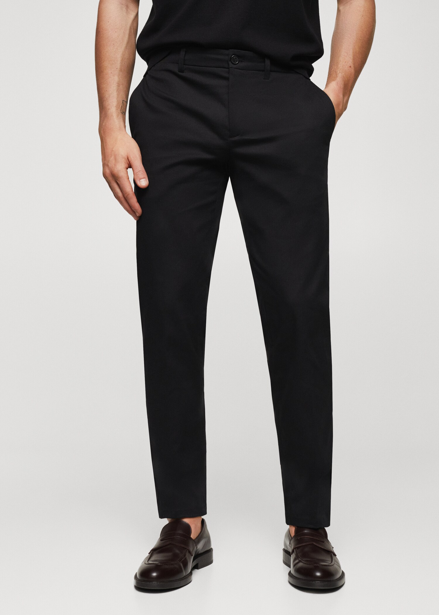 Slim fit chino trousers - Medium plane