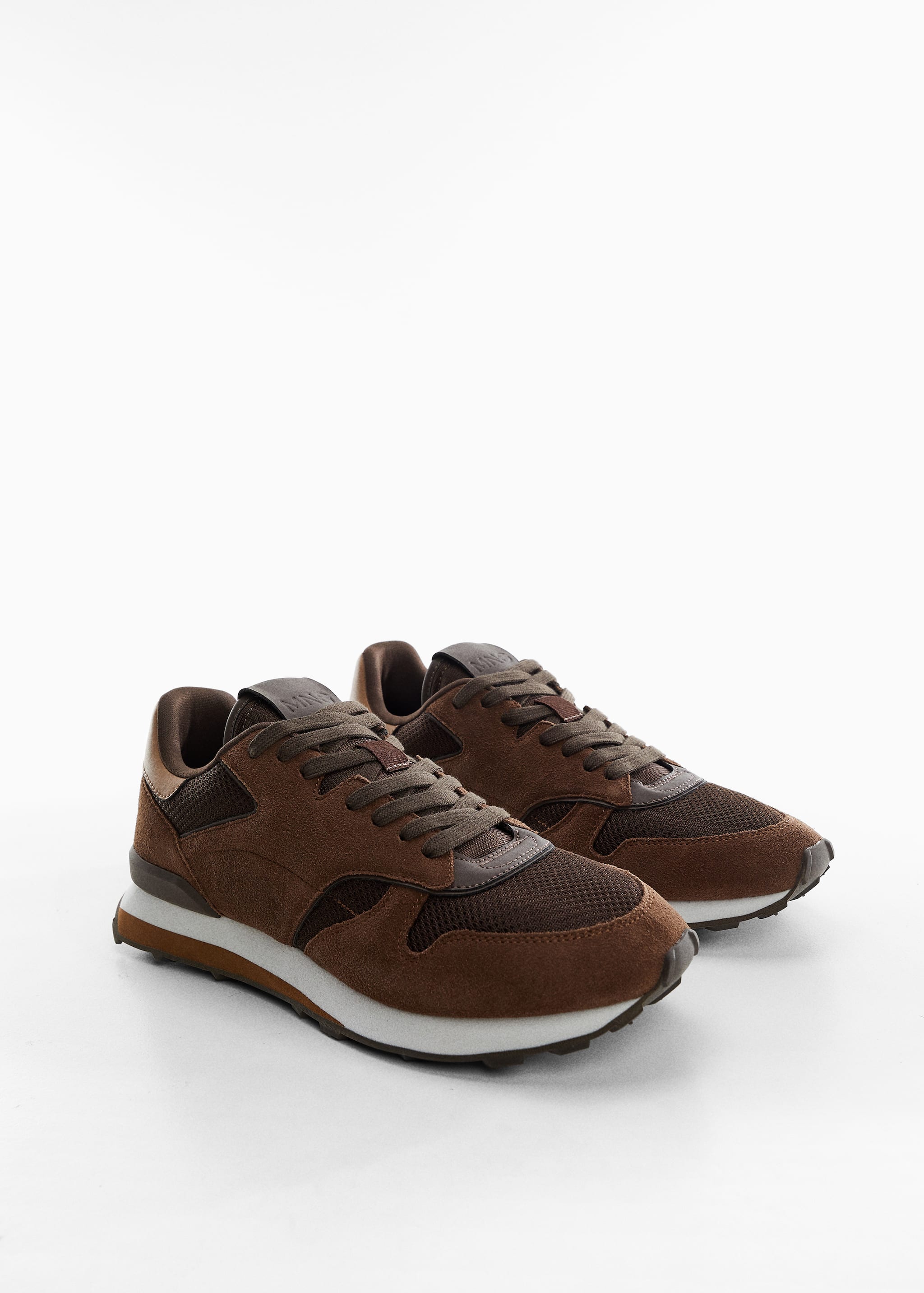 Combined leather sneakers - Medium plane