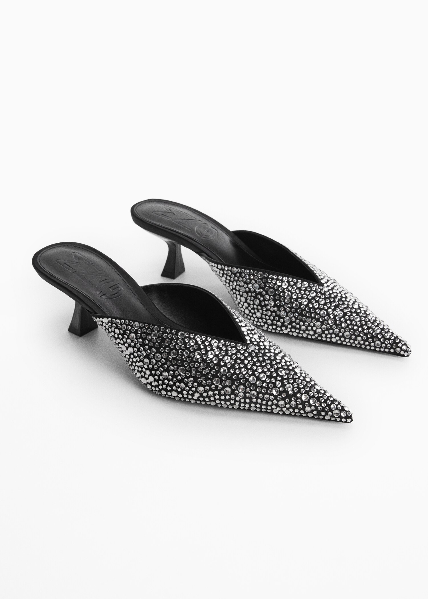 Pointed-toe rhinestone shoes - Medium plane