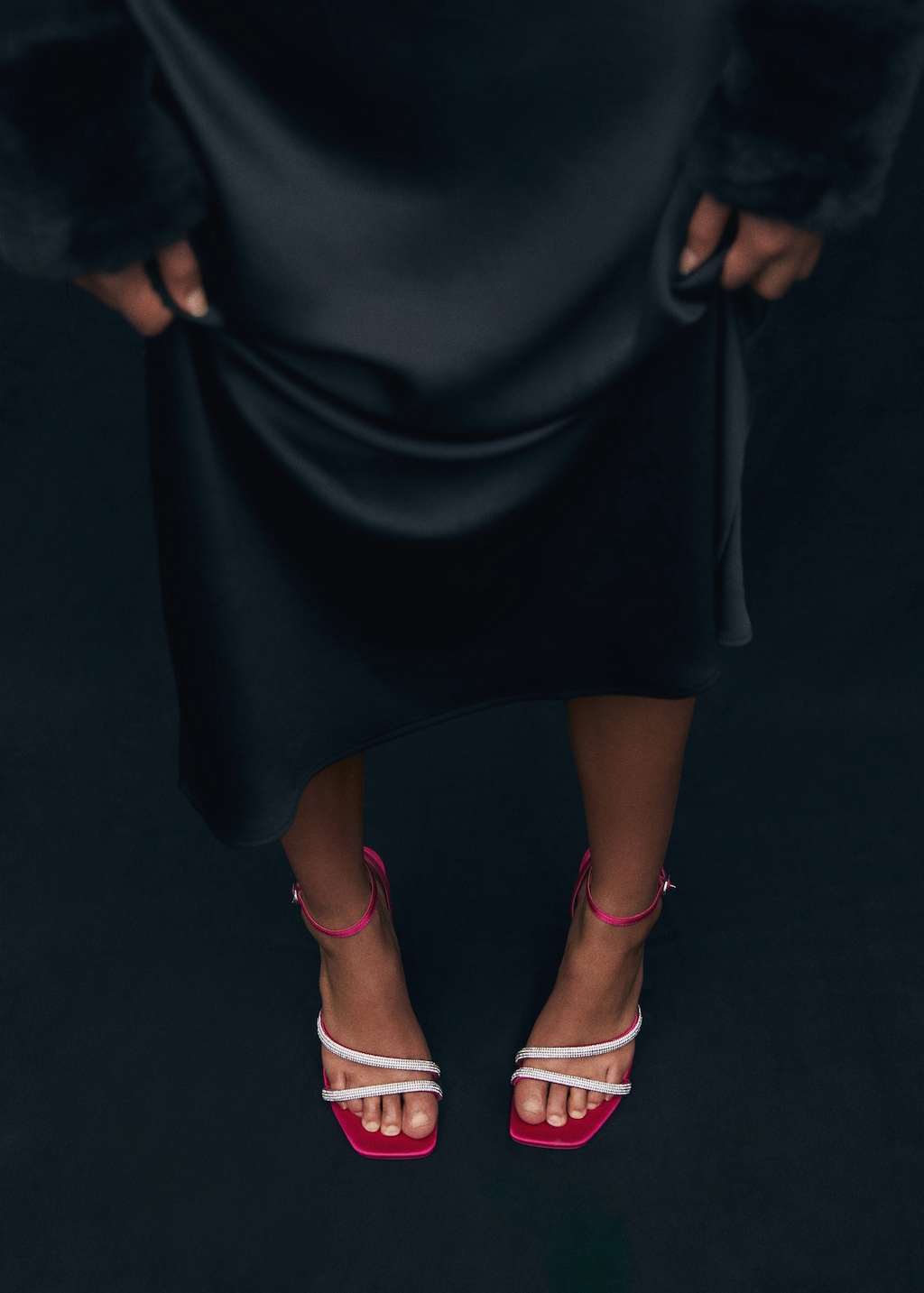 Black dress sandals with rhinestones online