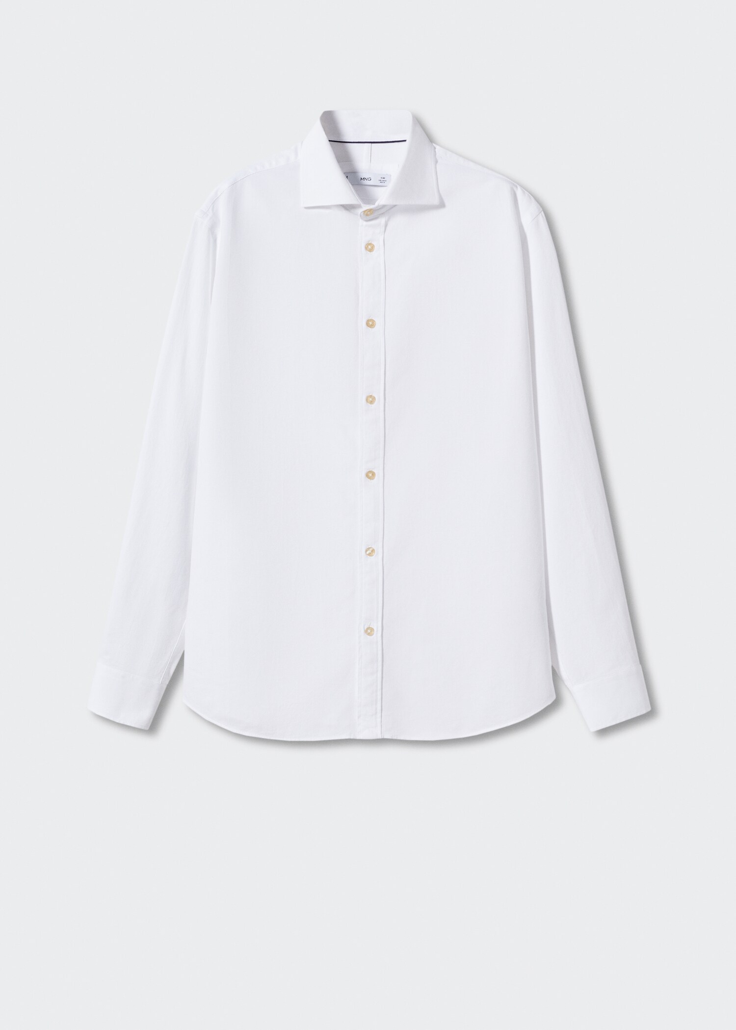 Slim-fit cotton structured shirt - Article without model