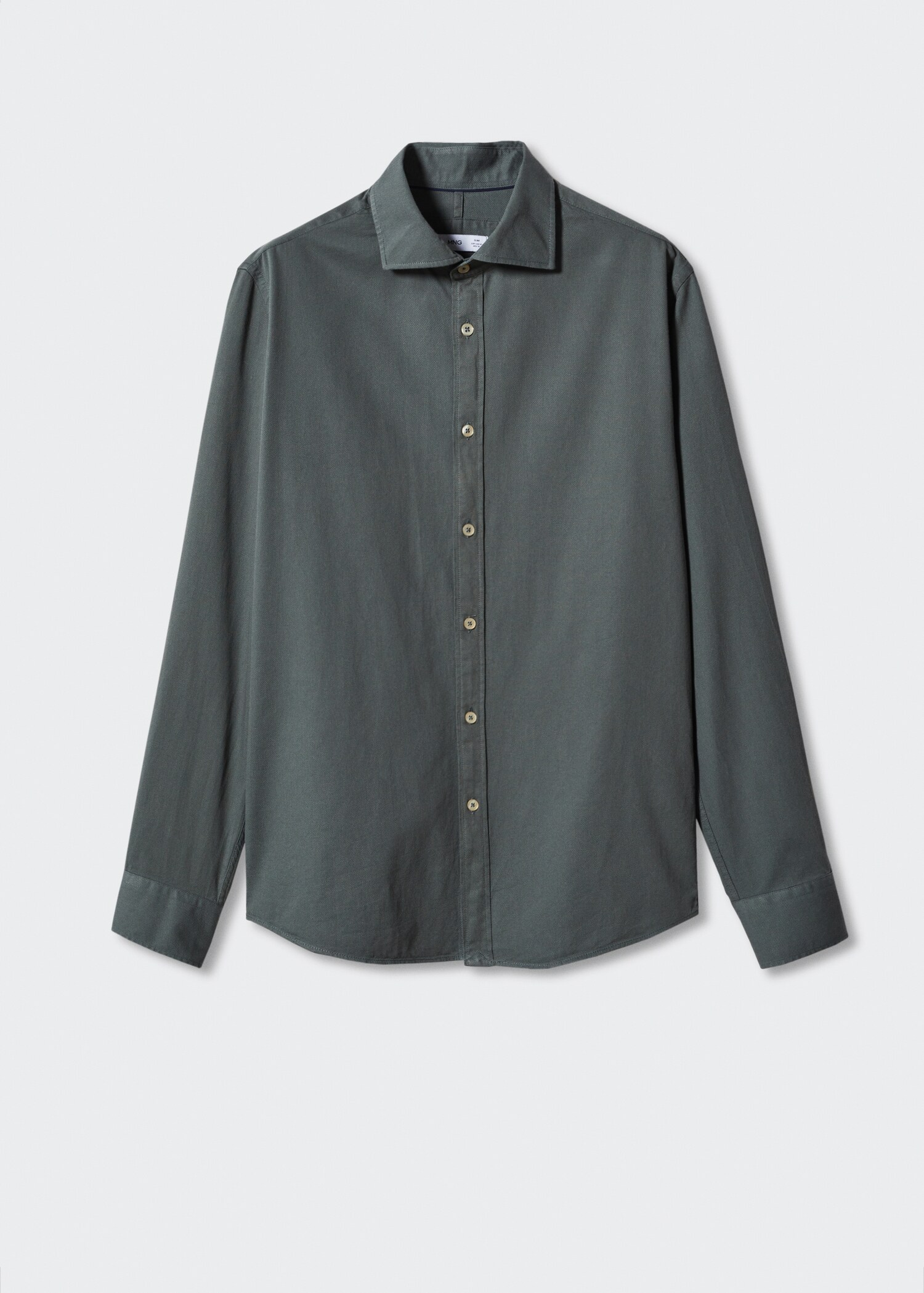 Slim-fit cotton structured shirt - Article without model