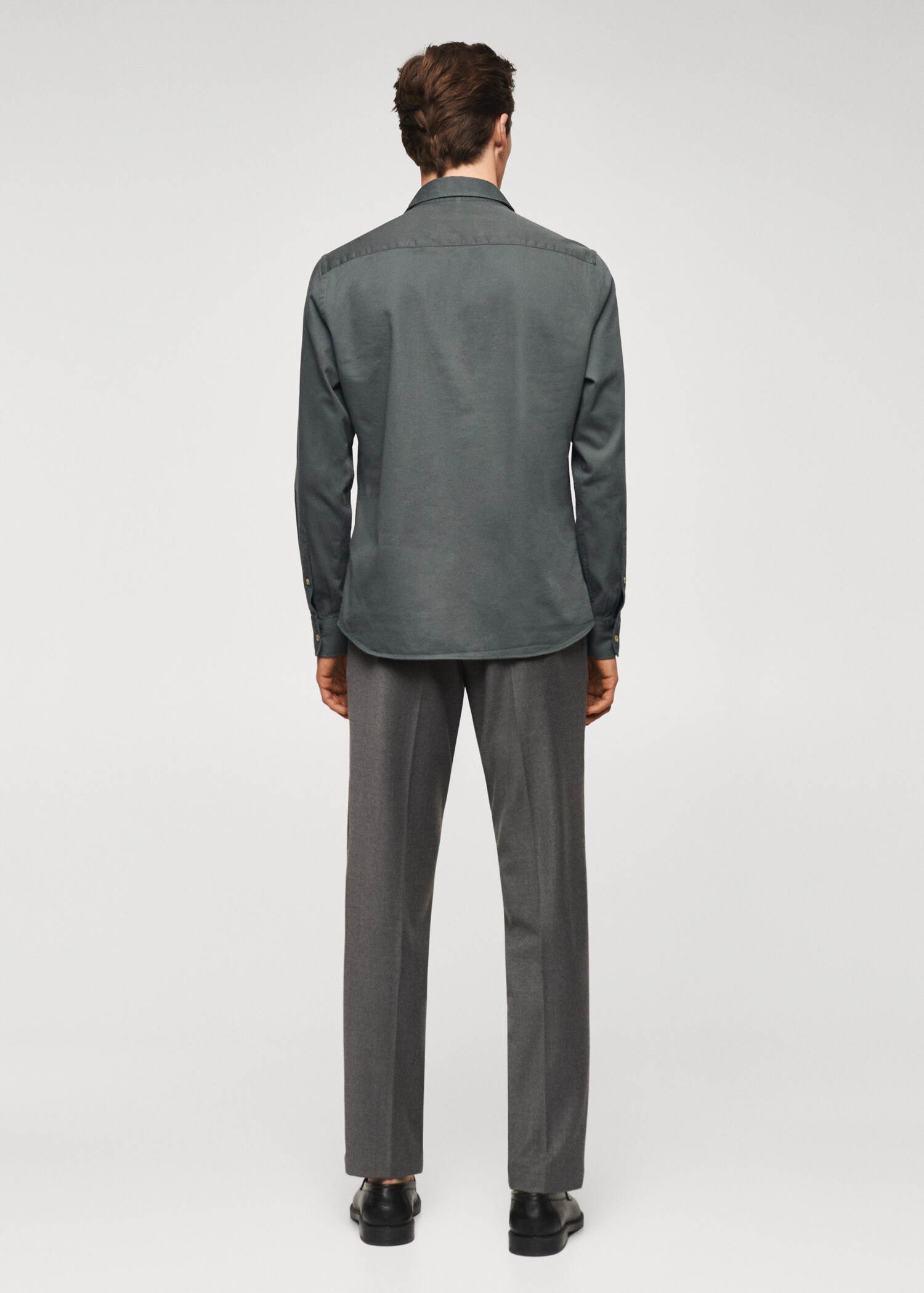 Slim-fit cotton structured shirt - Reverse of the article