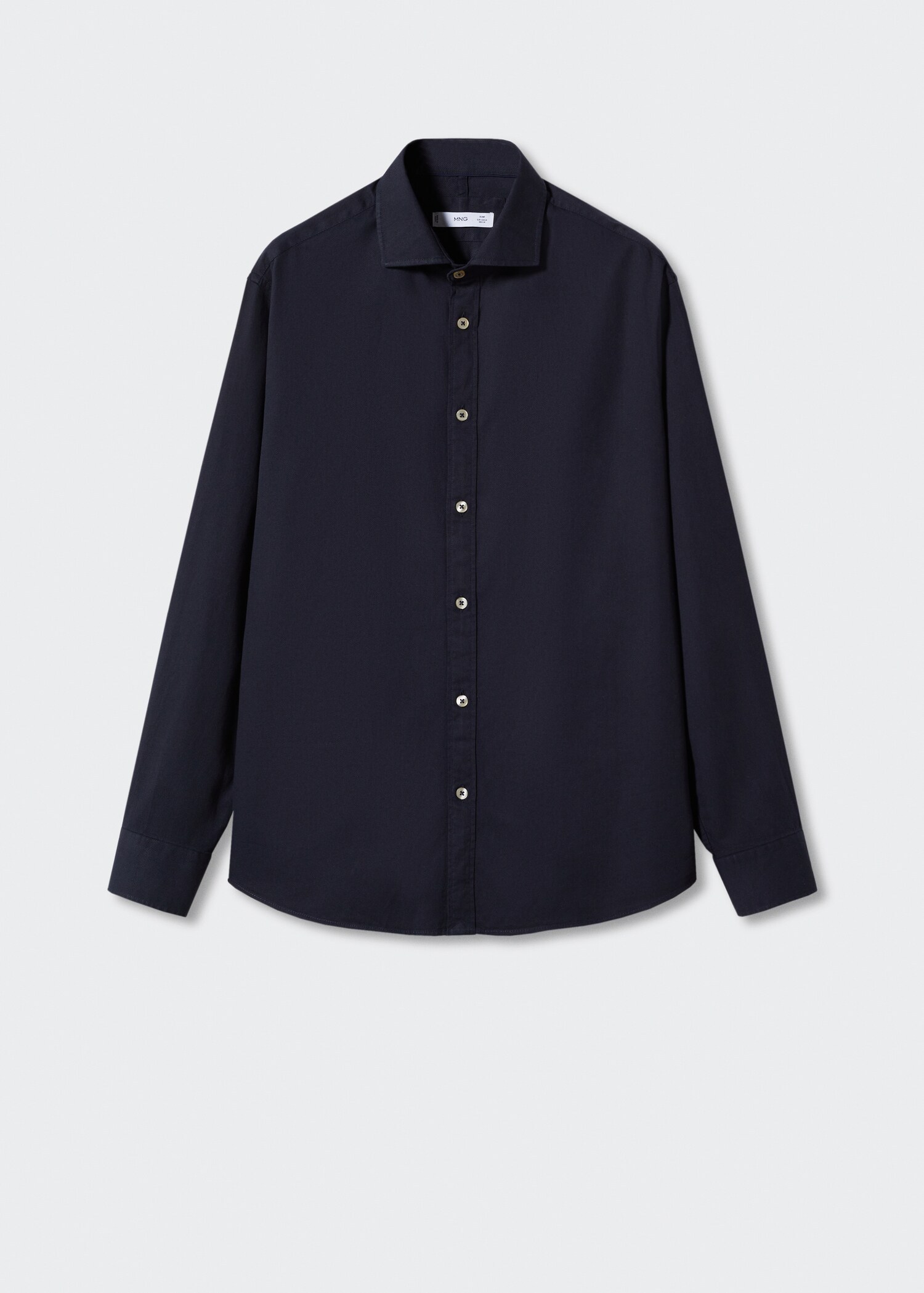 Slim-fit cotton structured shirt - Article without model