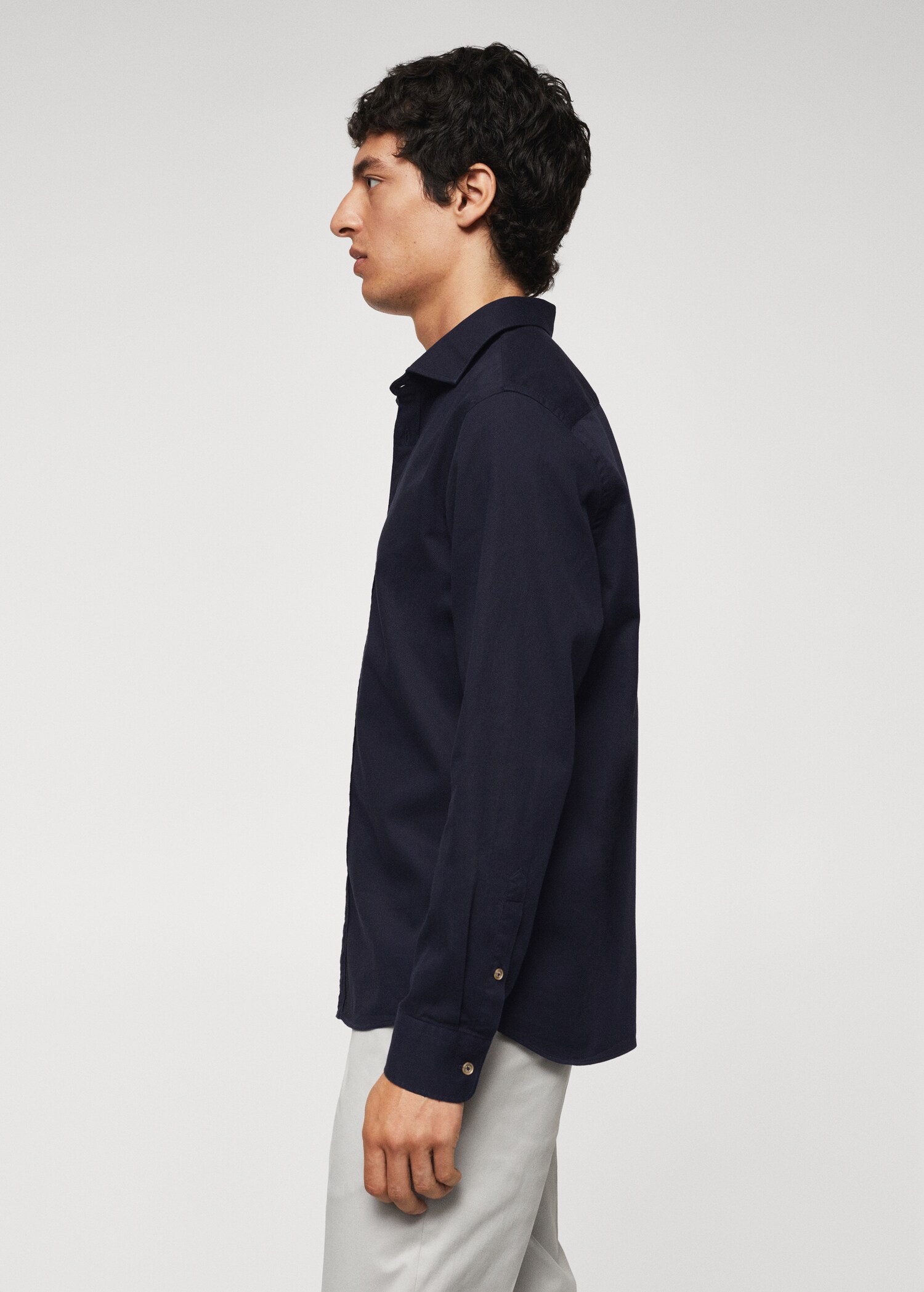 Slim-fit cotton structured shirt - Details of the article 6