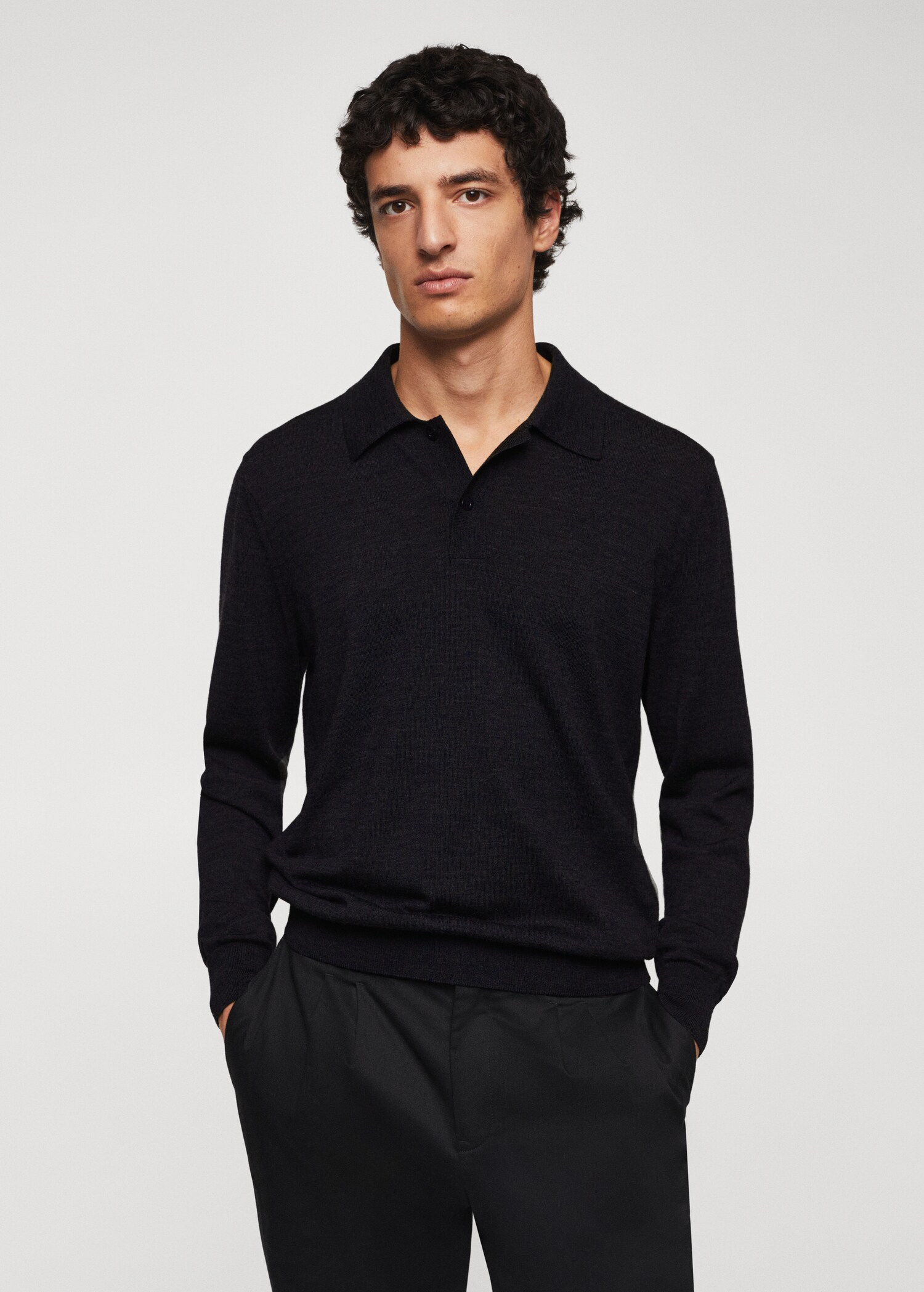 100% wool polo - Medium plane