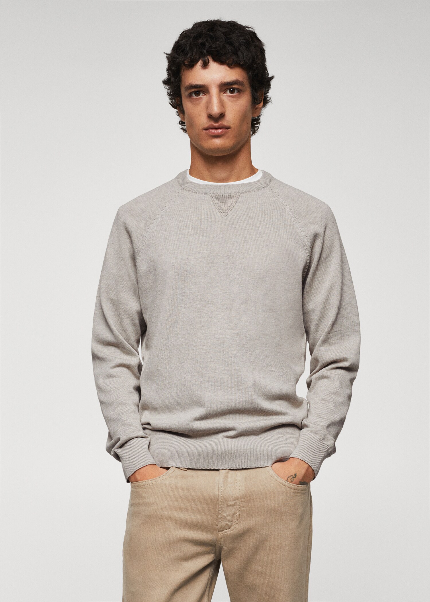 Fine-knit cotton sweater - Medium plane