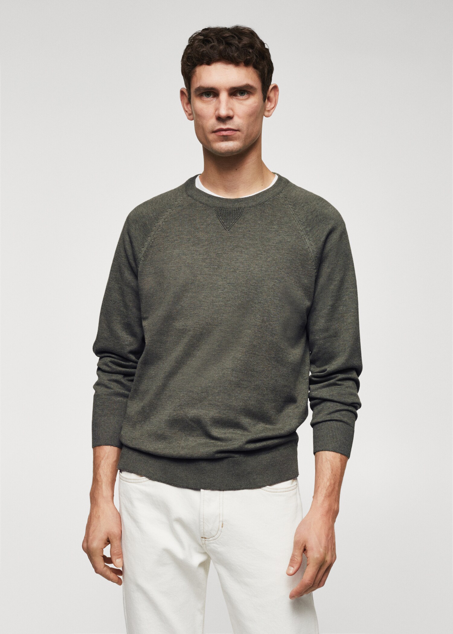 Fine-knit cotton sweater - Medium plane