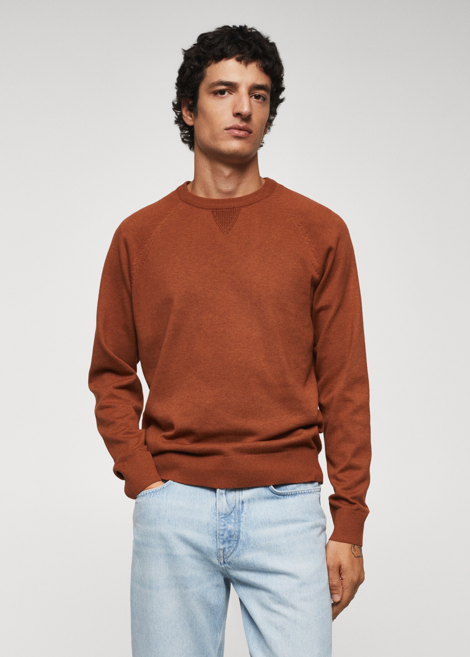 Fine-knit cotton sweater - Medium plane