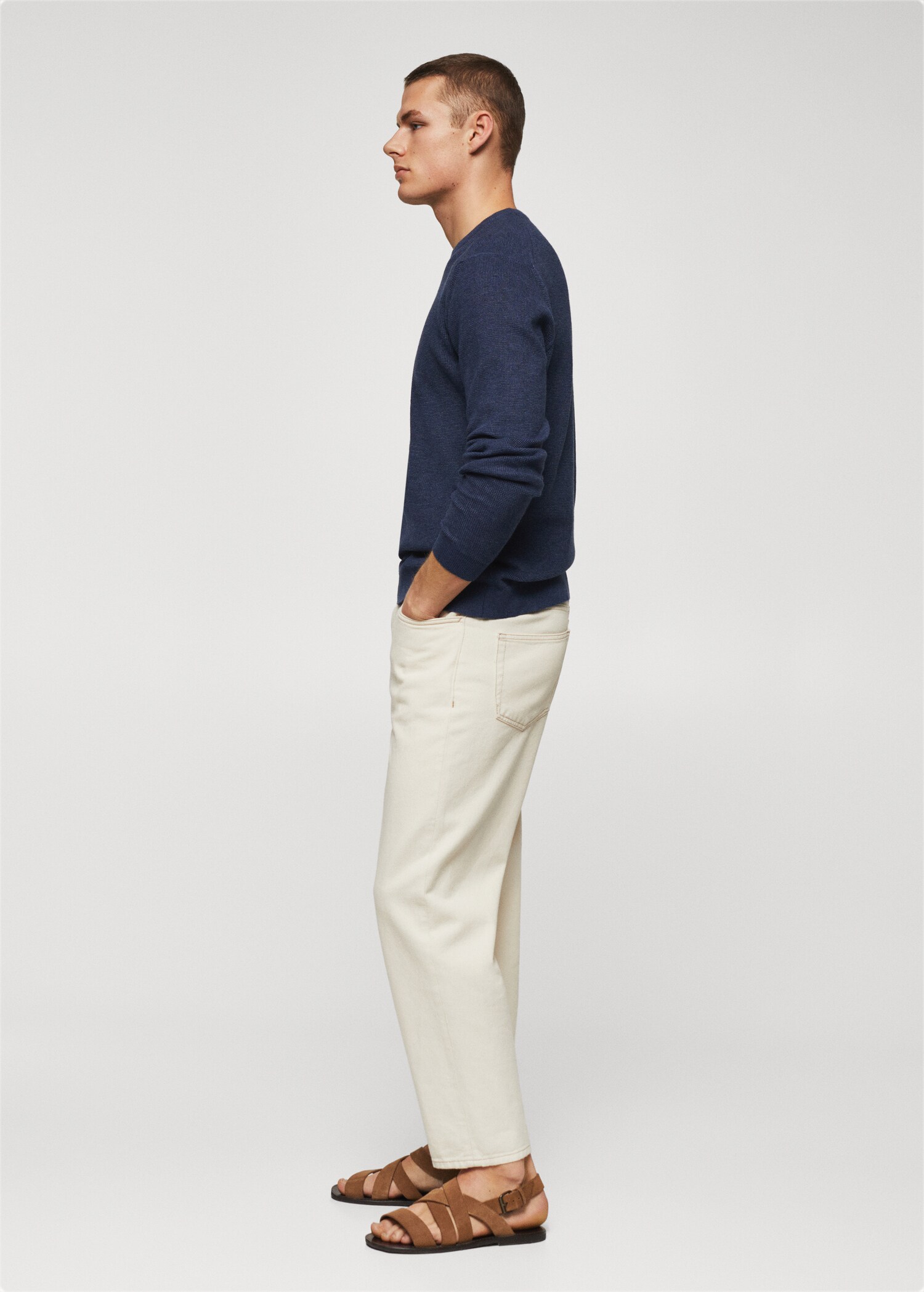 Structured cotton sweater - Details of the article 2