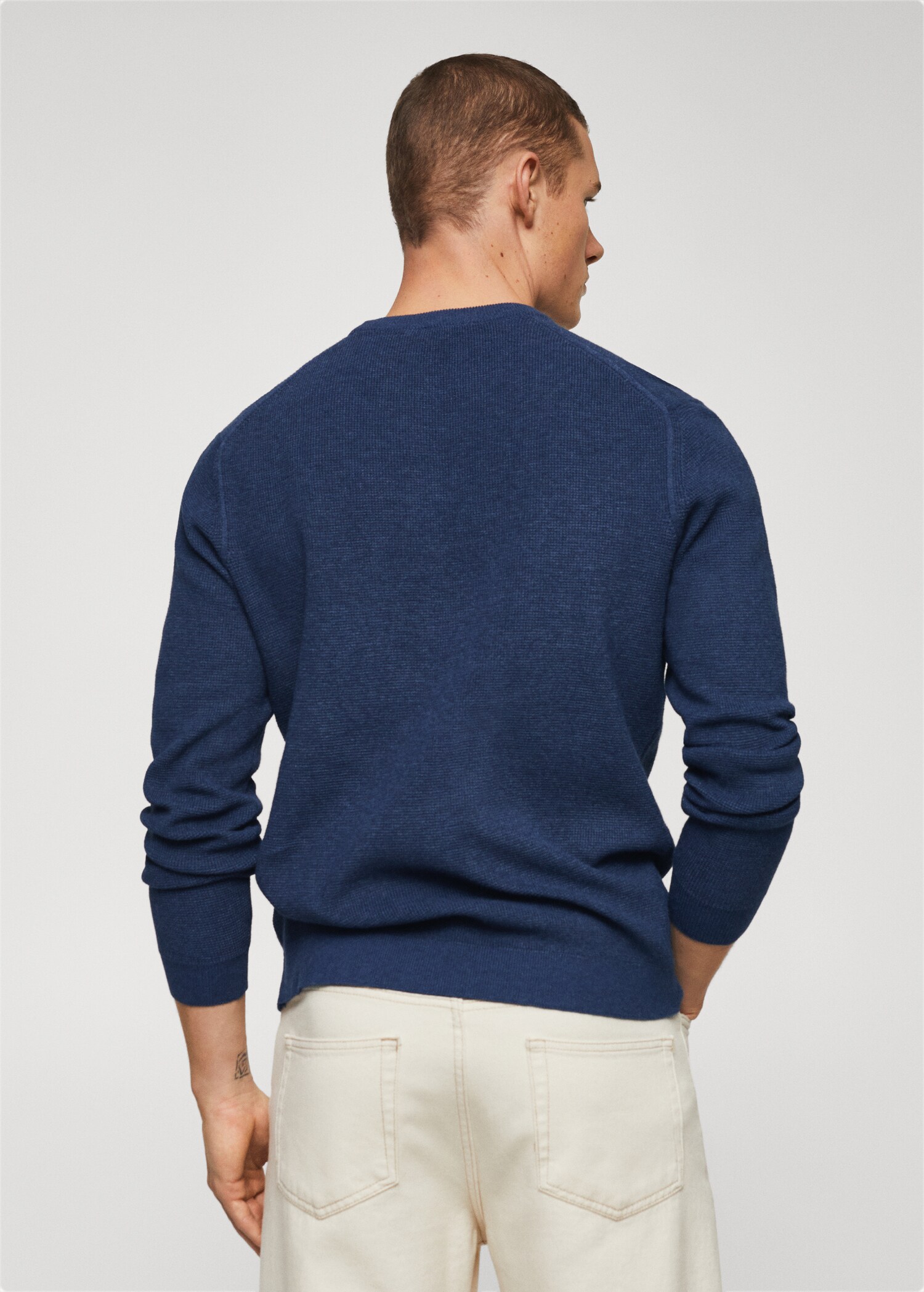 Structured cotton sweater - Reverse of the article