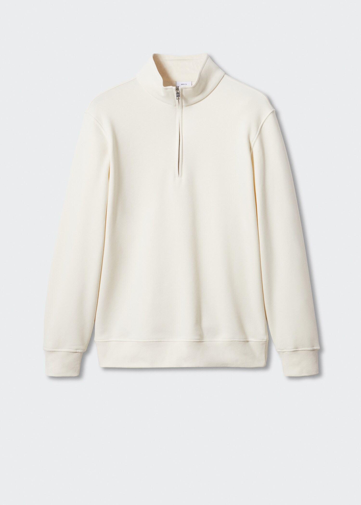 Cotton sweatshirt with zip neck - Article without model