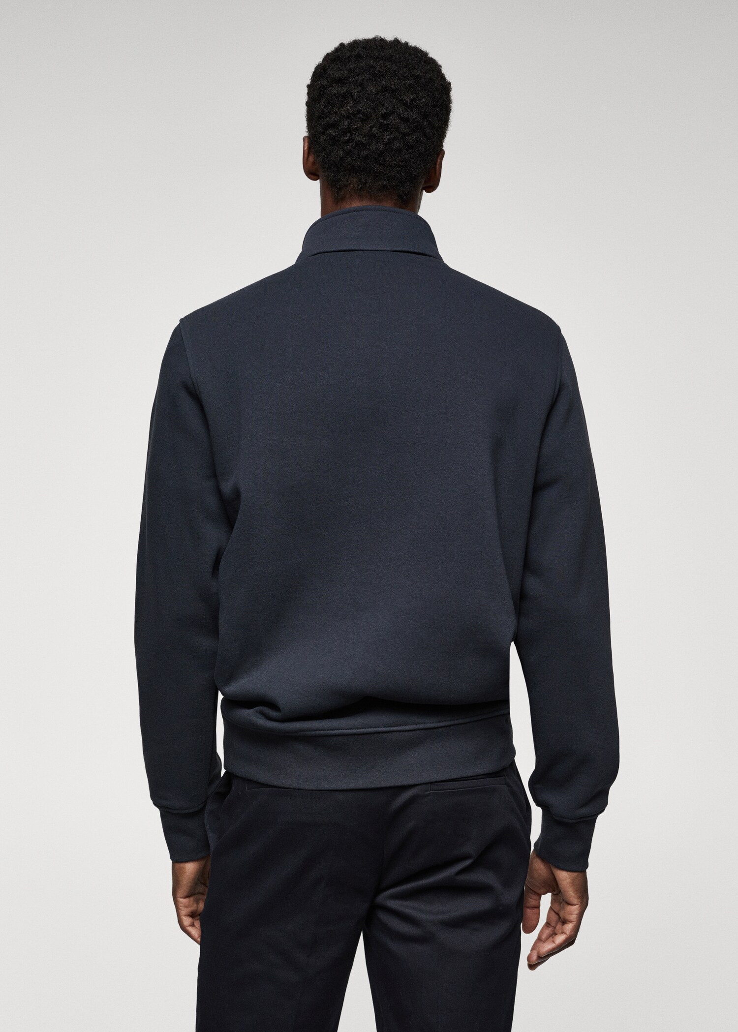 Sweat-shirt coton col zippé - Verso de l’article