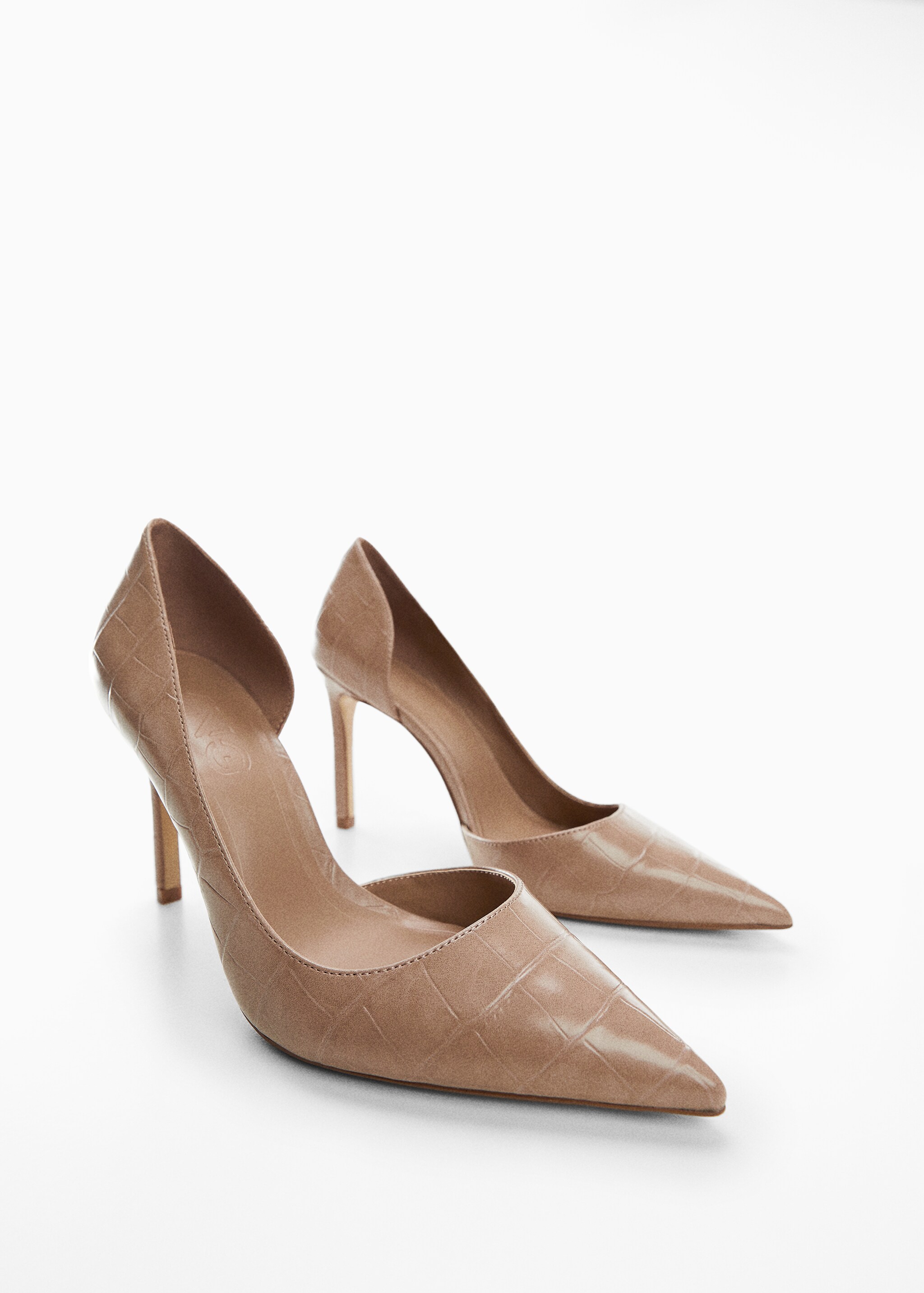 Croc-effect heeled shoes - Medium plane