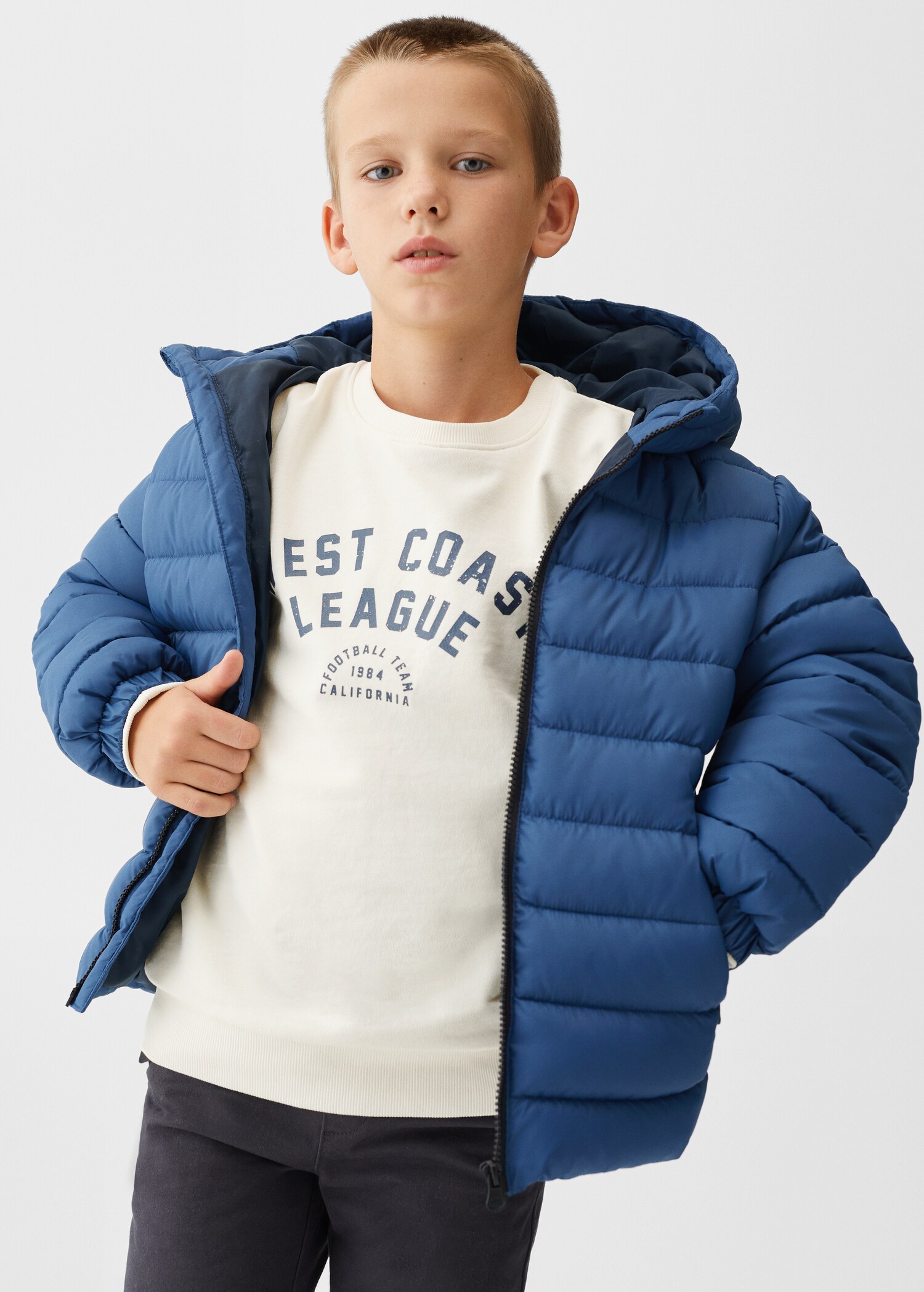 Hood quilted coat - Medium plane