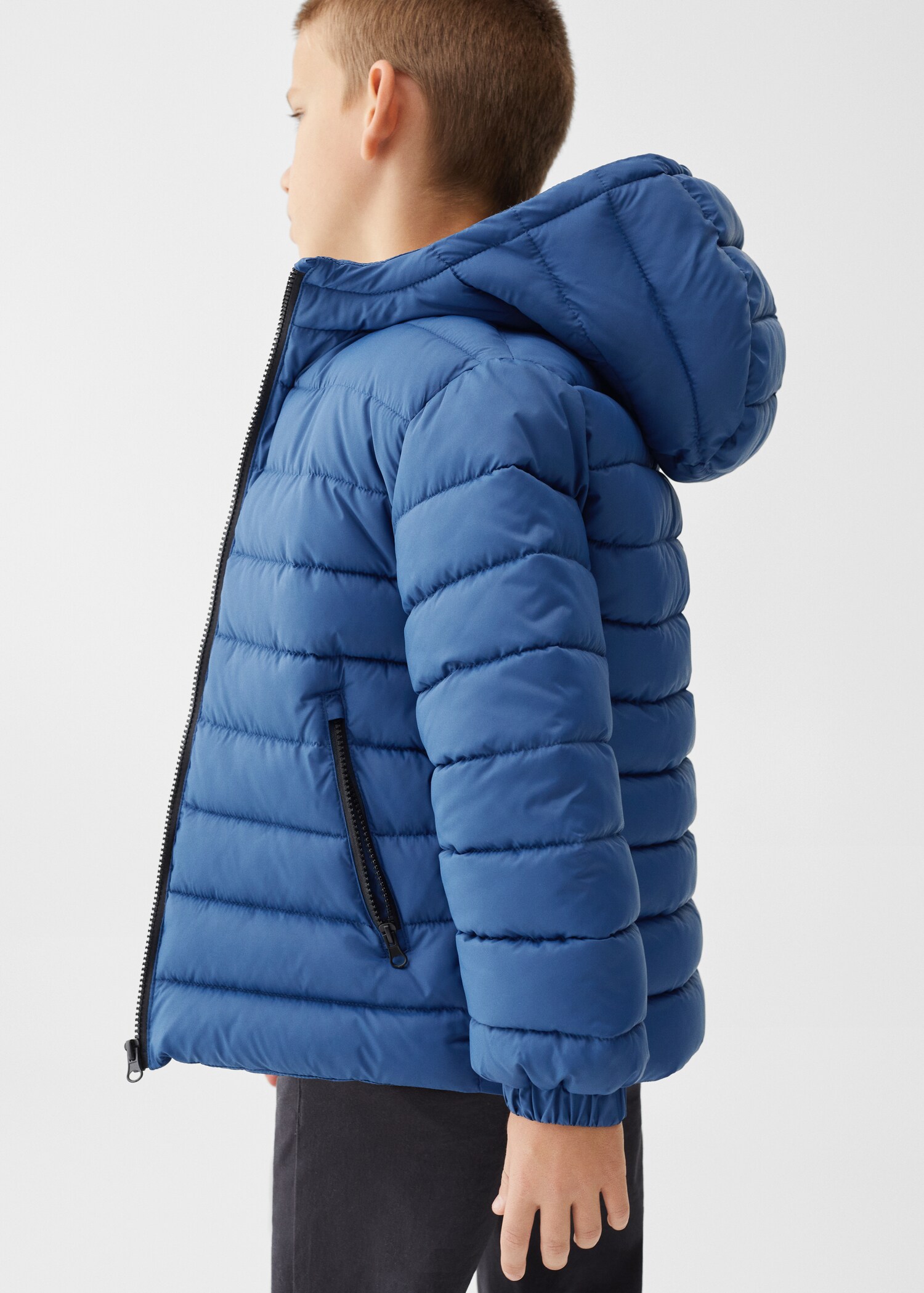 Hood quilted coat - Reverse of the article
