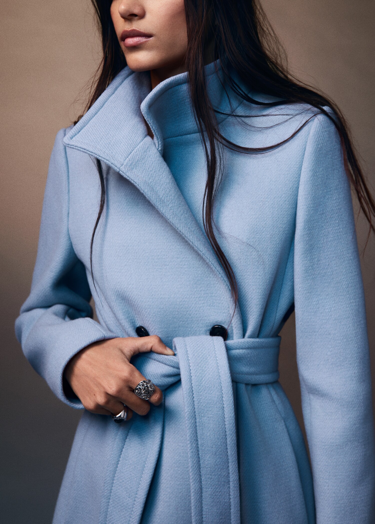 Woollen coat with belt - Details of the article 7