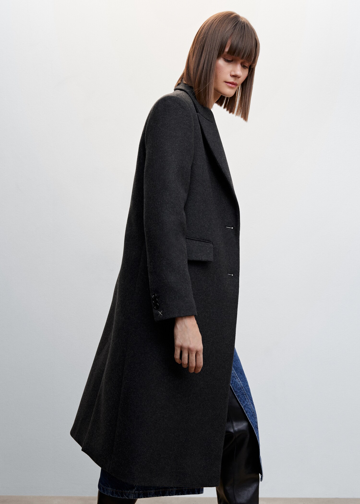 Manteau laine ajusté - Plan moyen