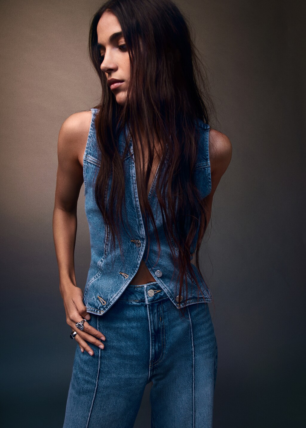 Denim gilet ladies on sale