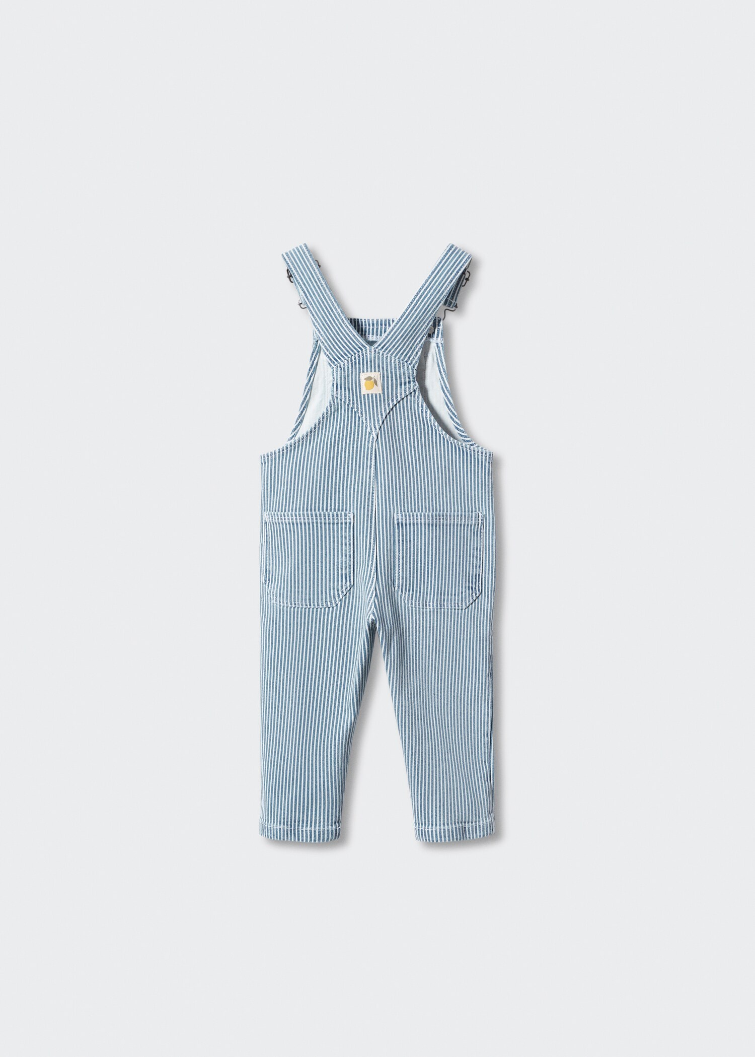 Gestreifte Jeans-Latzhose - Rückseite des Artikels
