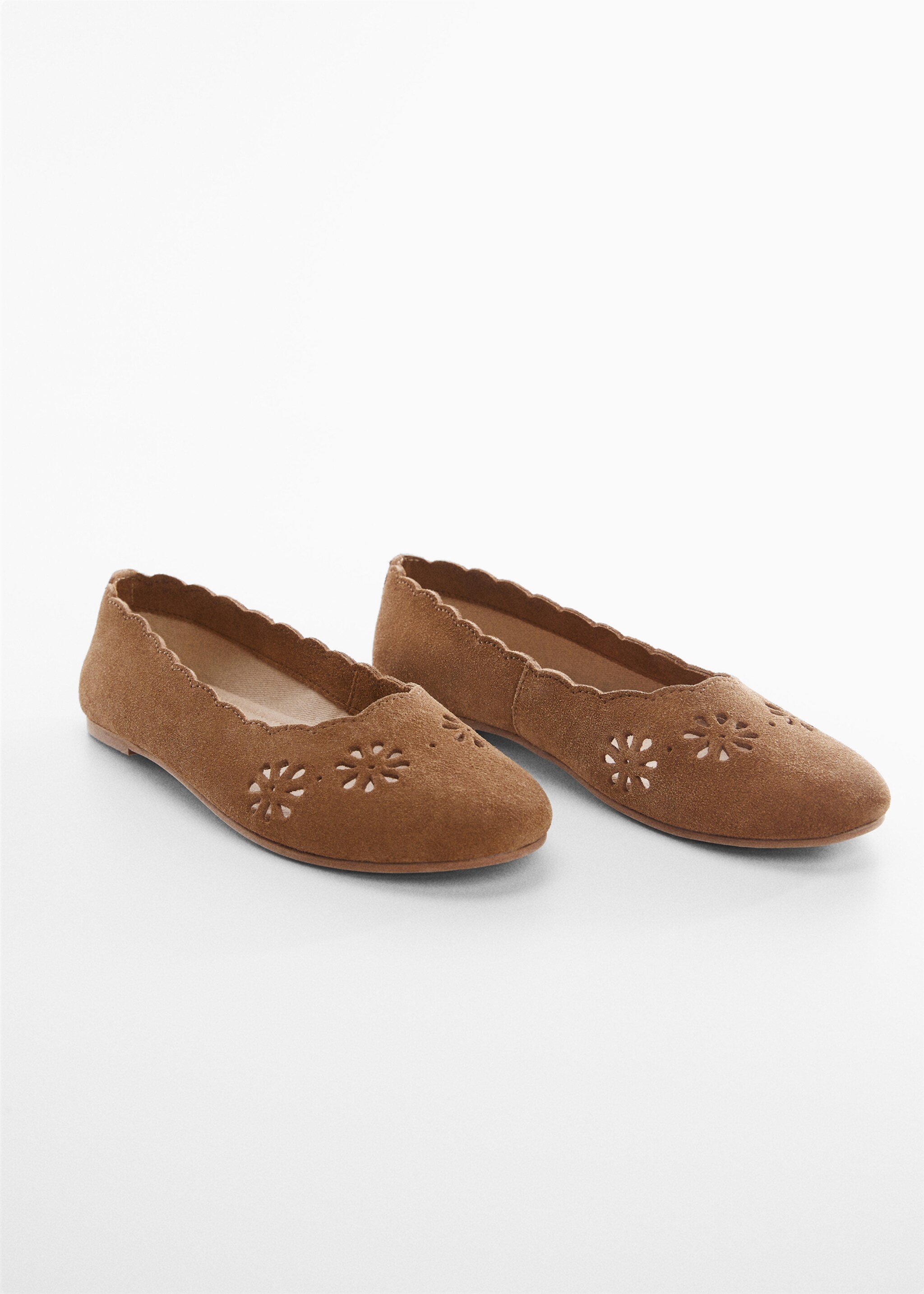Leather ballet flats - Medium plane, Medium Brown. Ref: 47042505-00.