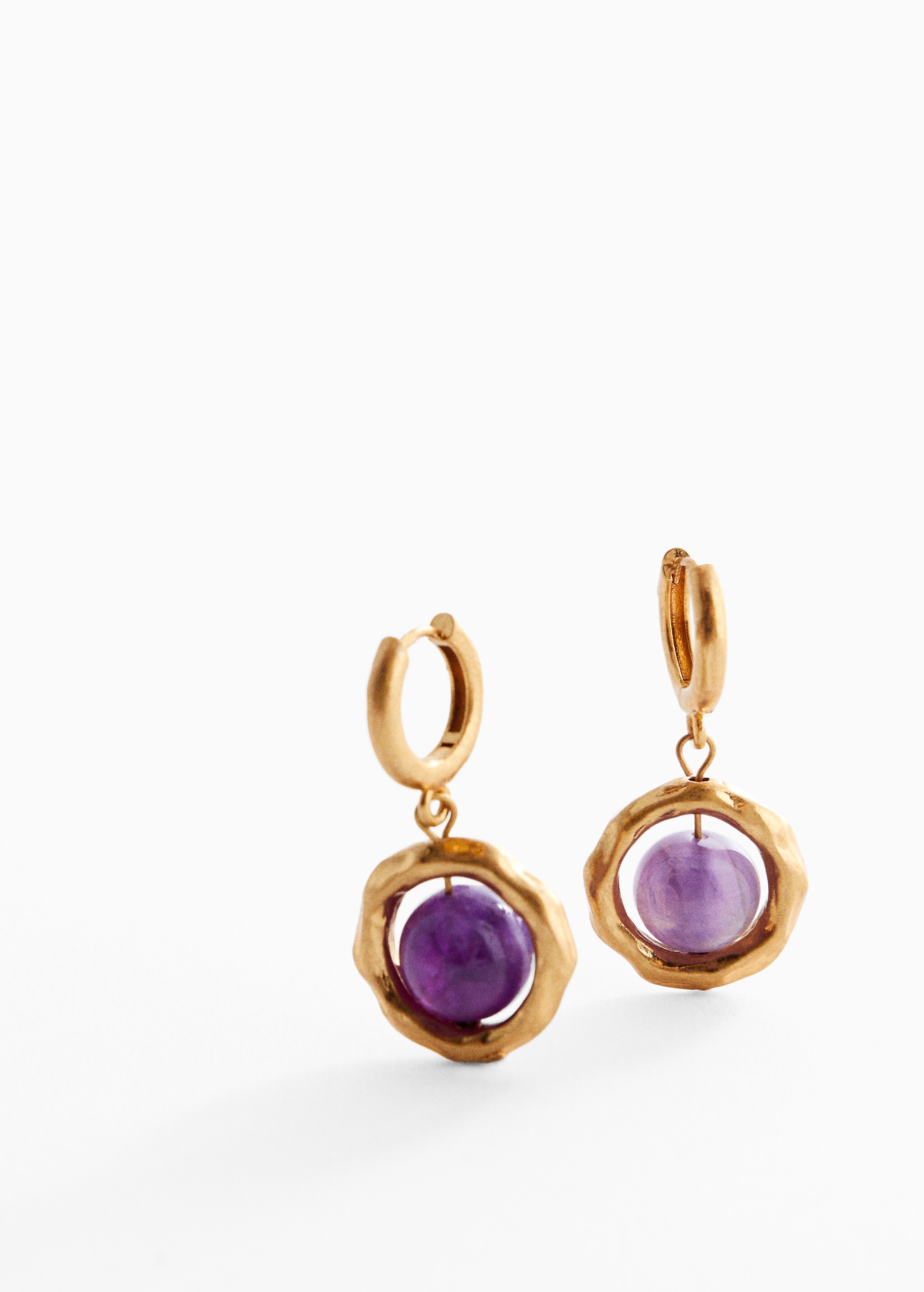 Semi-precious stones earrings - Medium plane