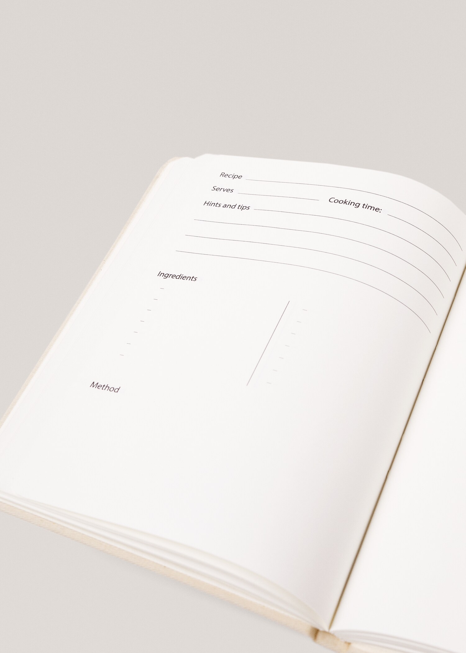 Textile cover recipe notebook - Details of the article 2