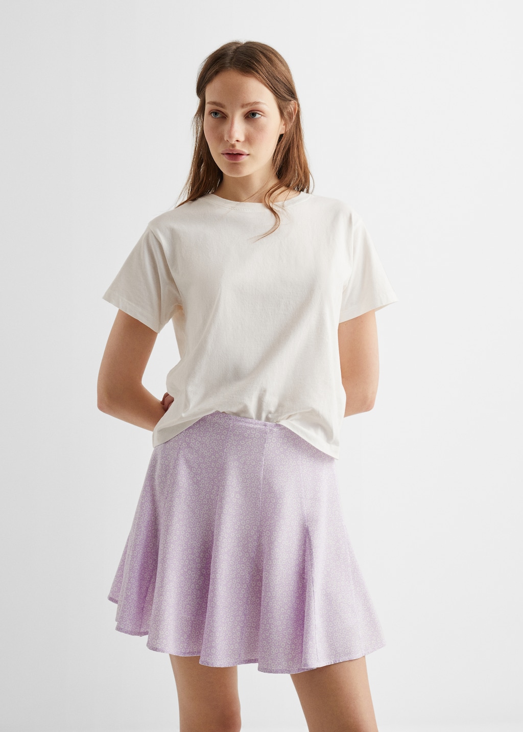Pleated short skirt purple online