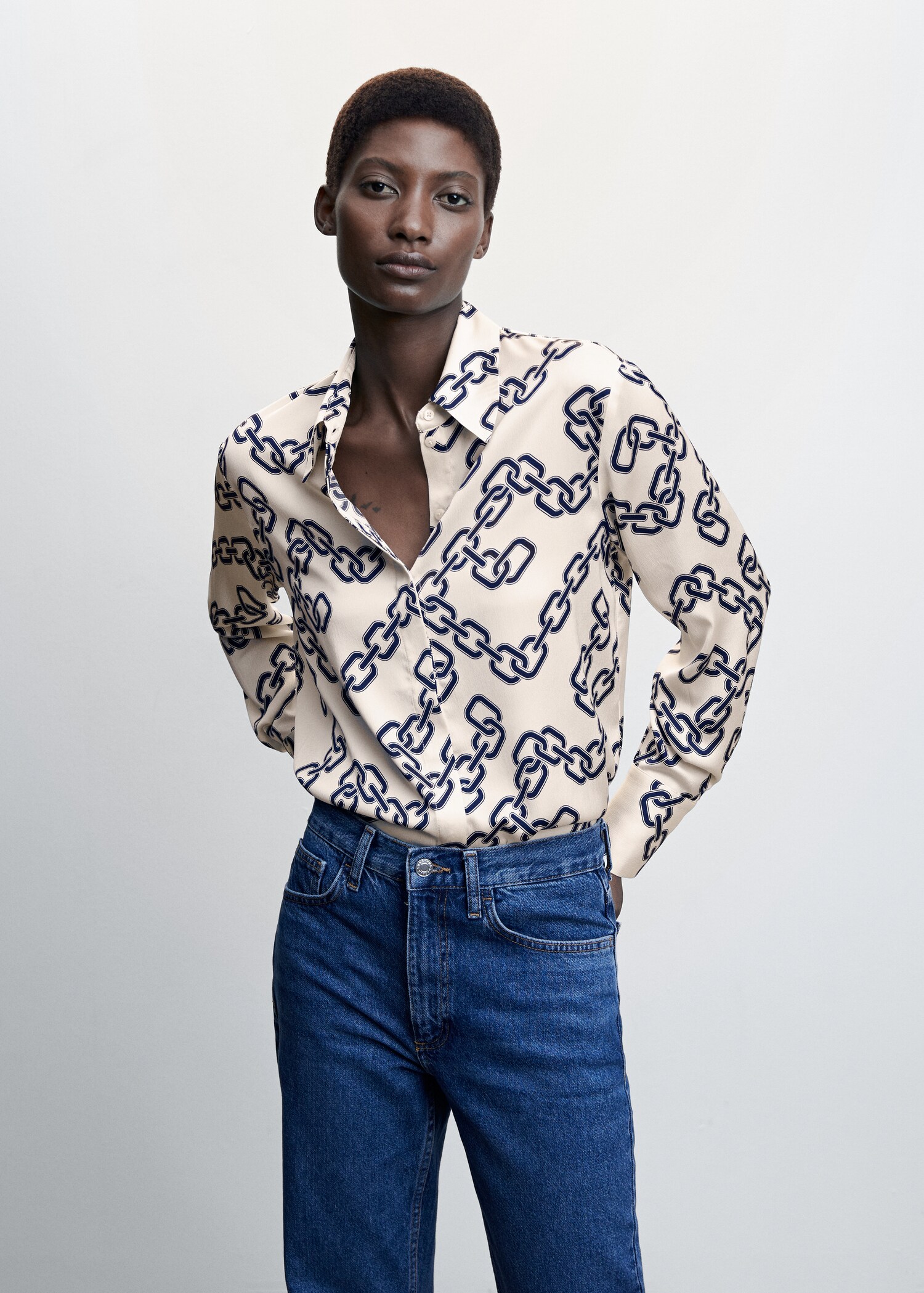 Satin finish flowy shirt - Medium plane