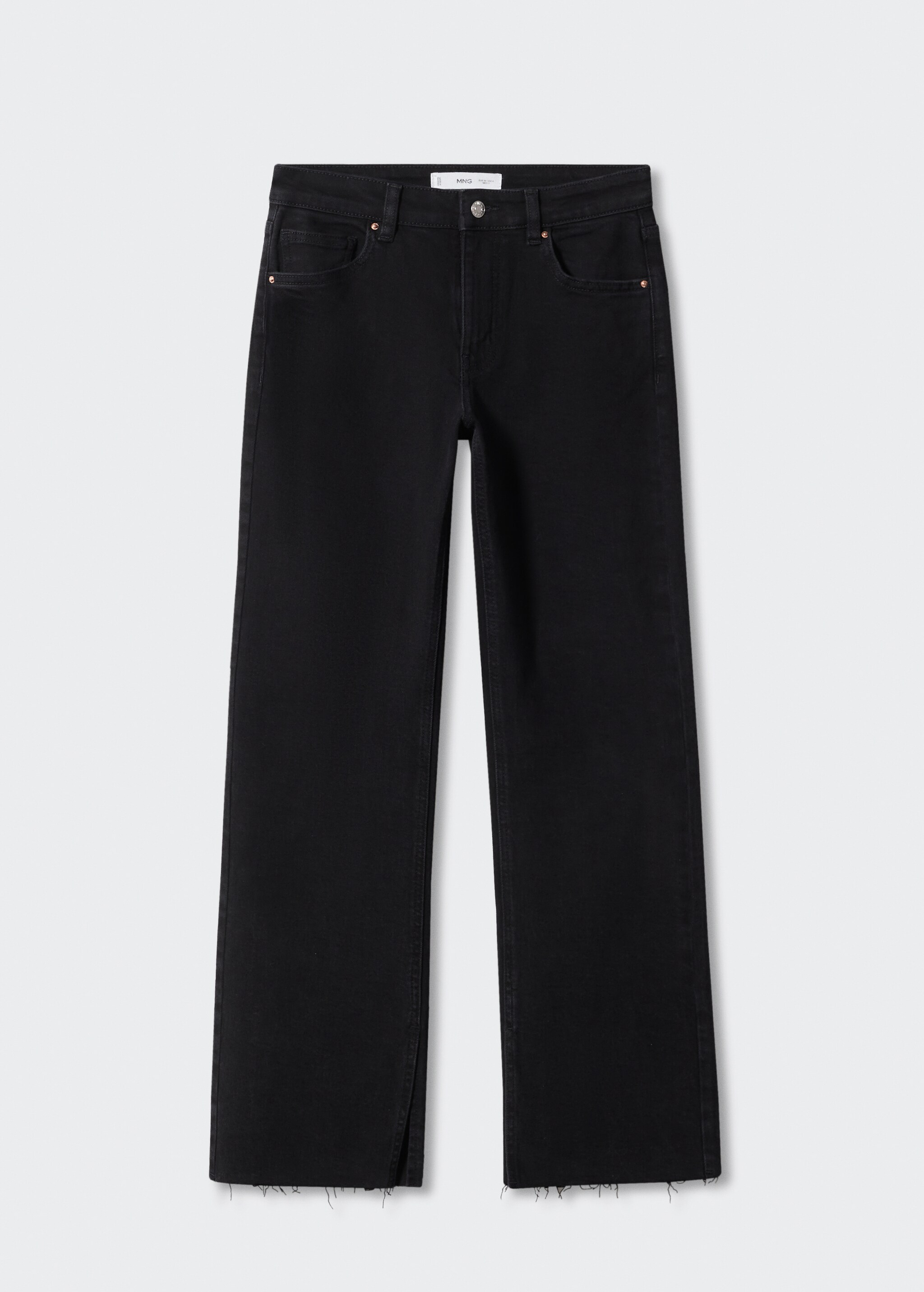 Gerade Jeans mit mittlerem Bund und Schlitzen - Artikel ohne Model
