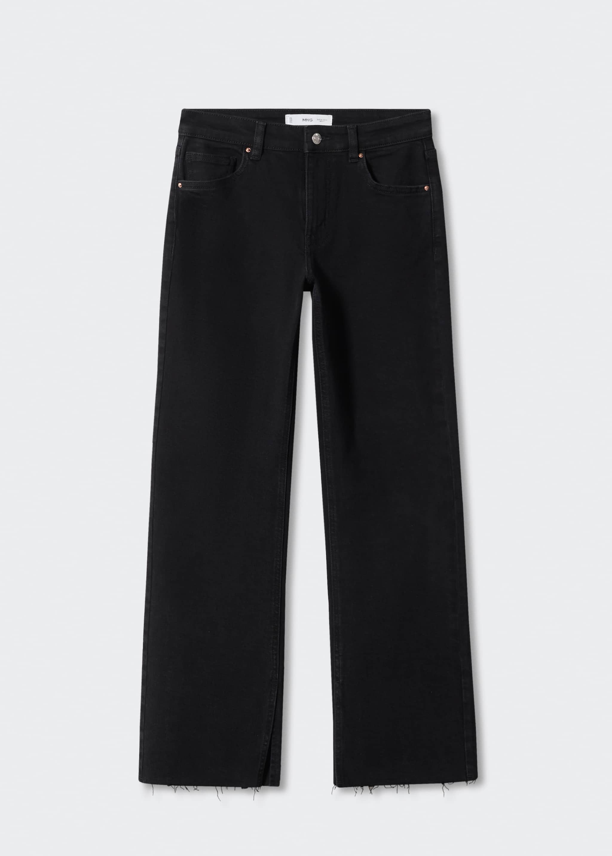 Medium-rise straight jeans with slits - Article without model