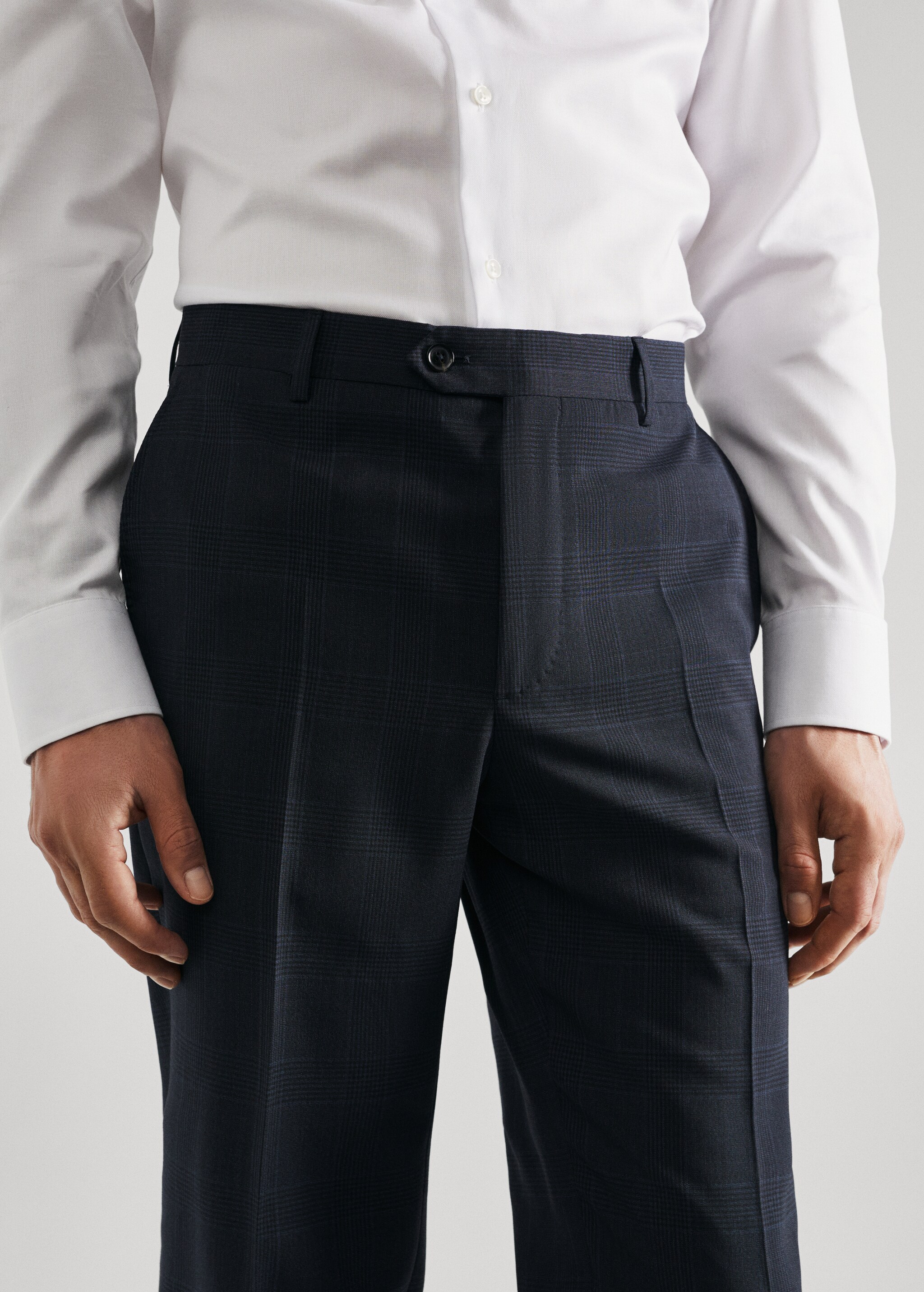 Slim fit virgin wool suit trousers - Details of the article 1