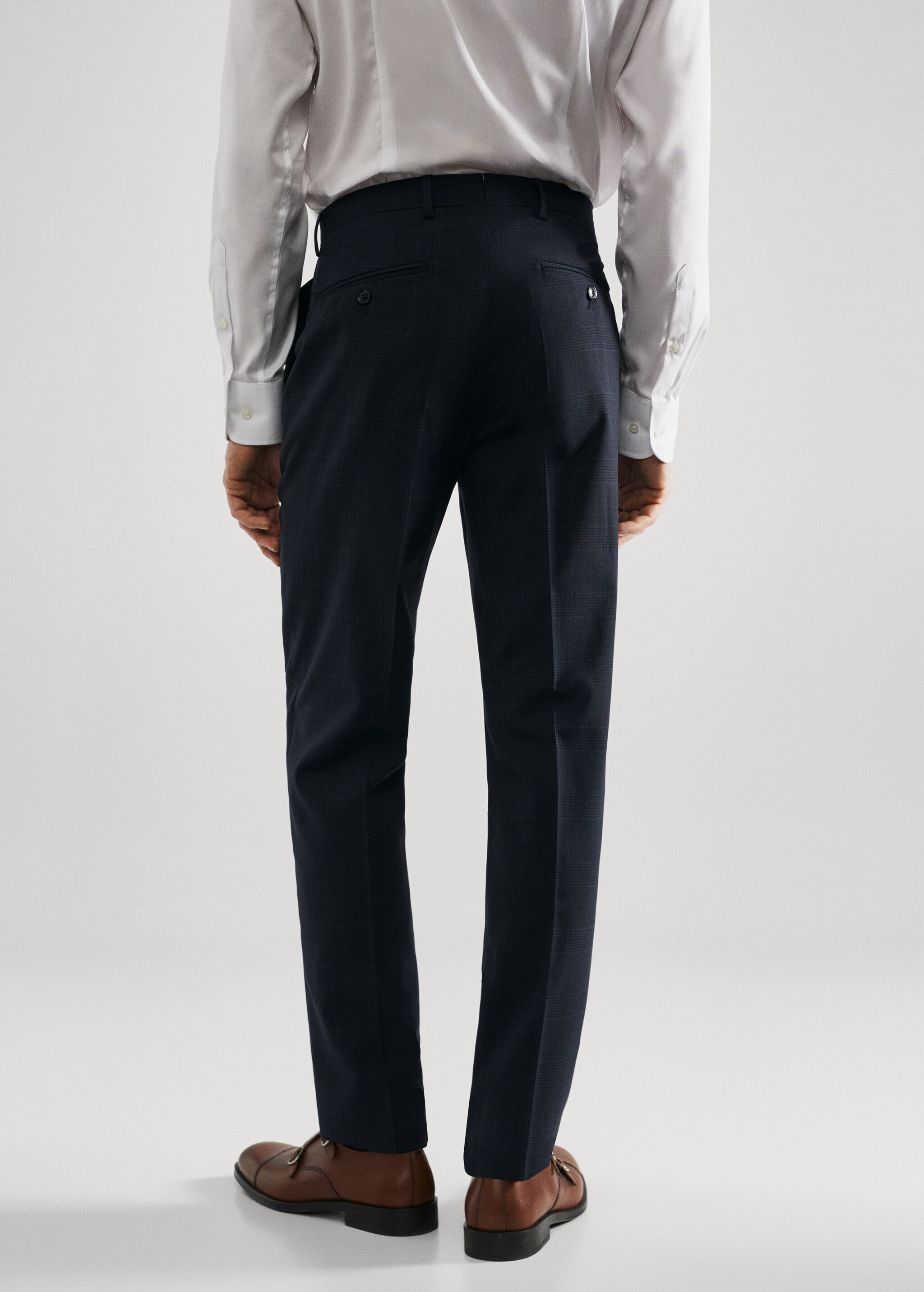 Slim fit virgin wool suit trousers - Reverse of the article
