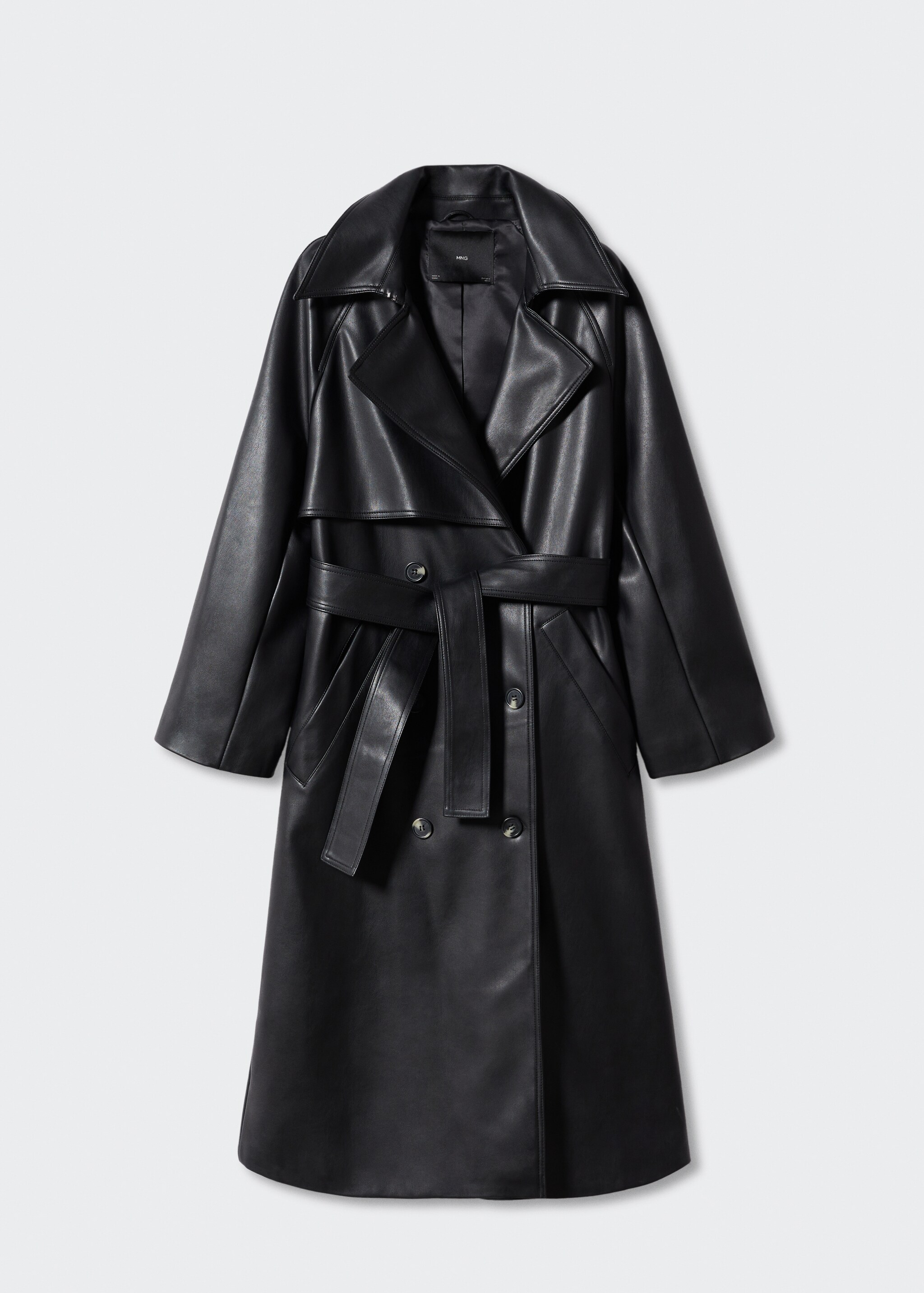 Oversize leather-effect trench coat - Article without model