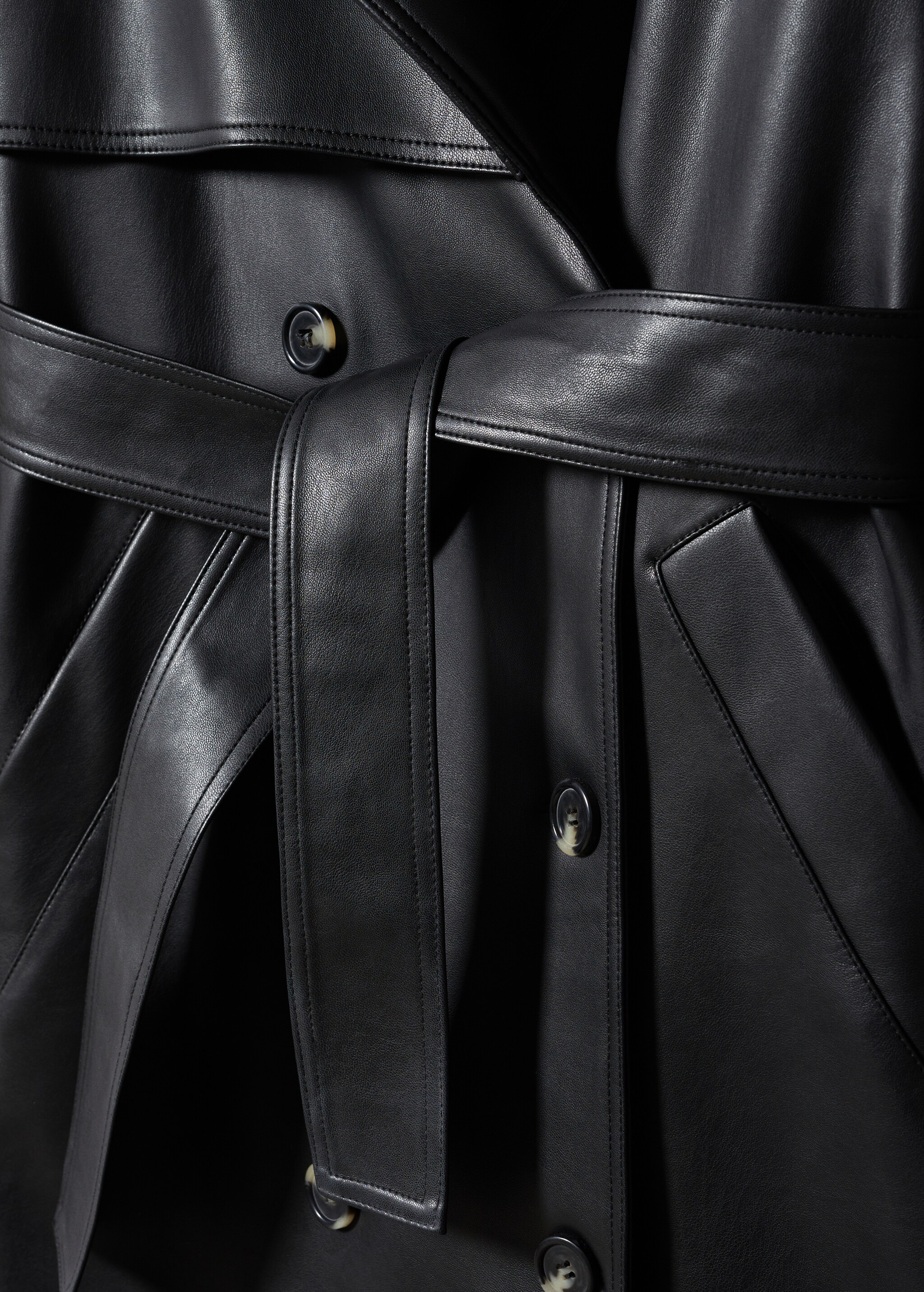 Oversize leather-effect trench coat - Details of the article 8