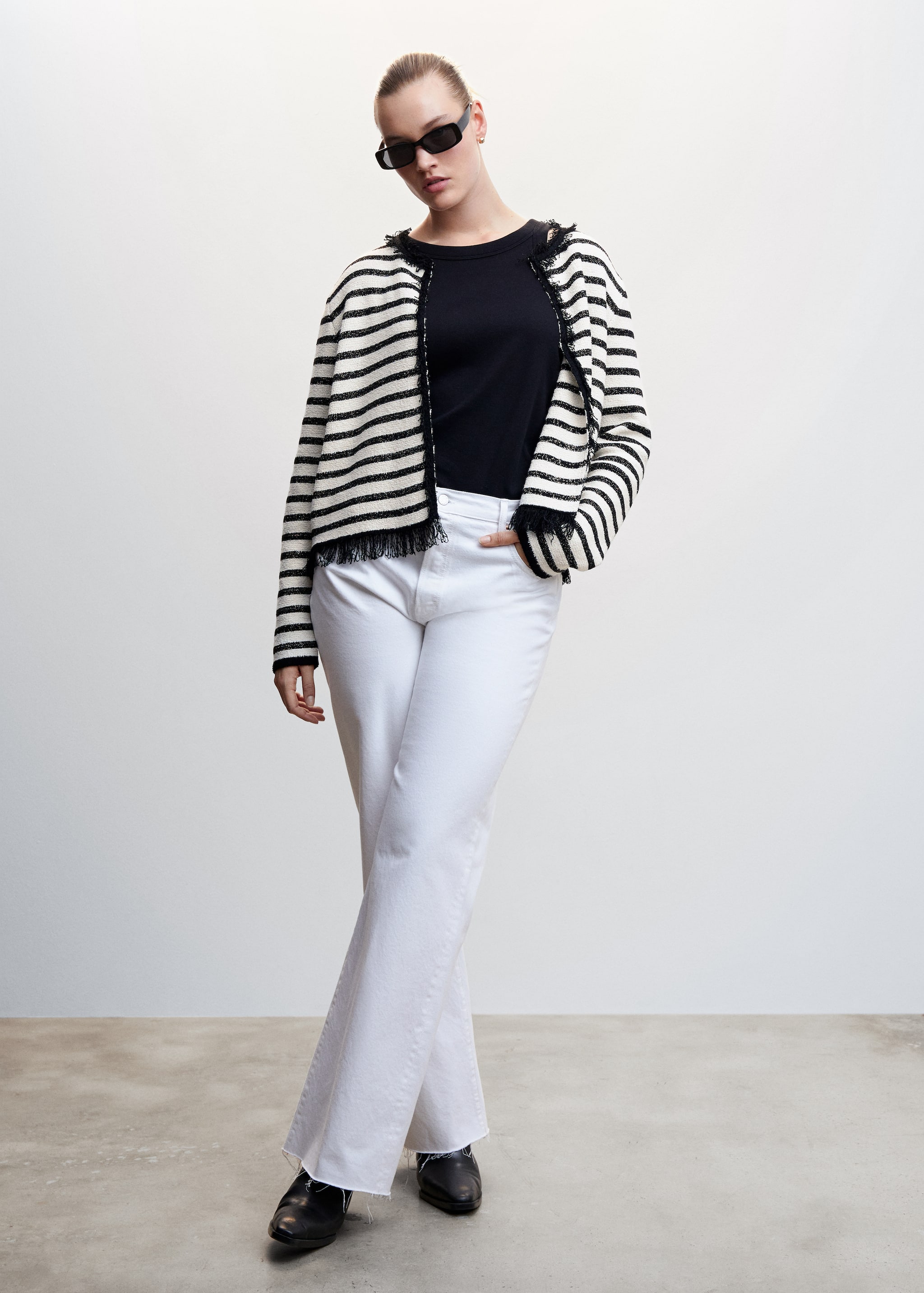Frayed striped cardigan - Details of the article 3