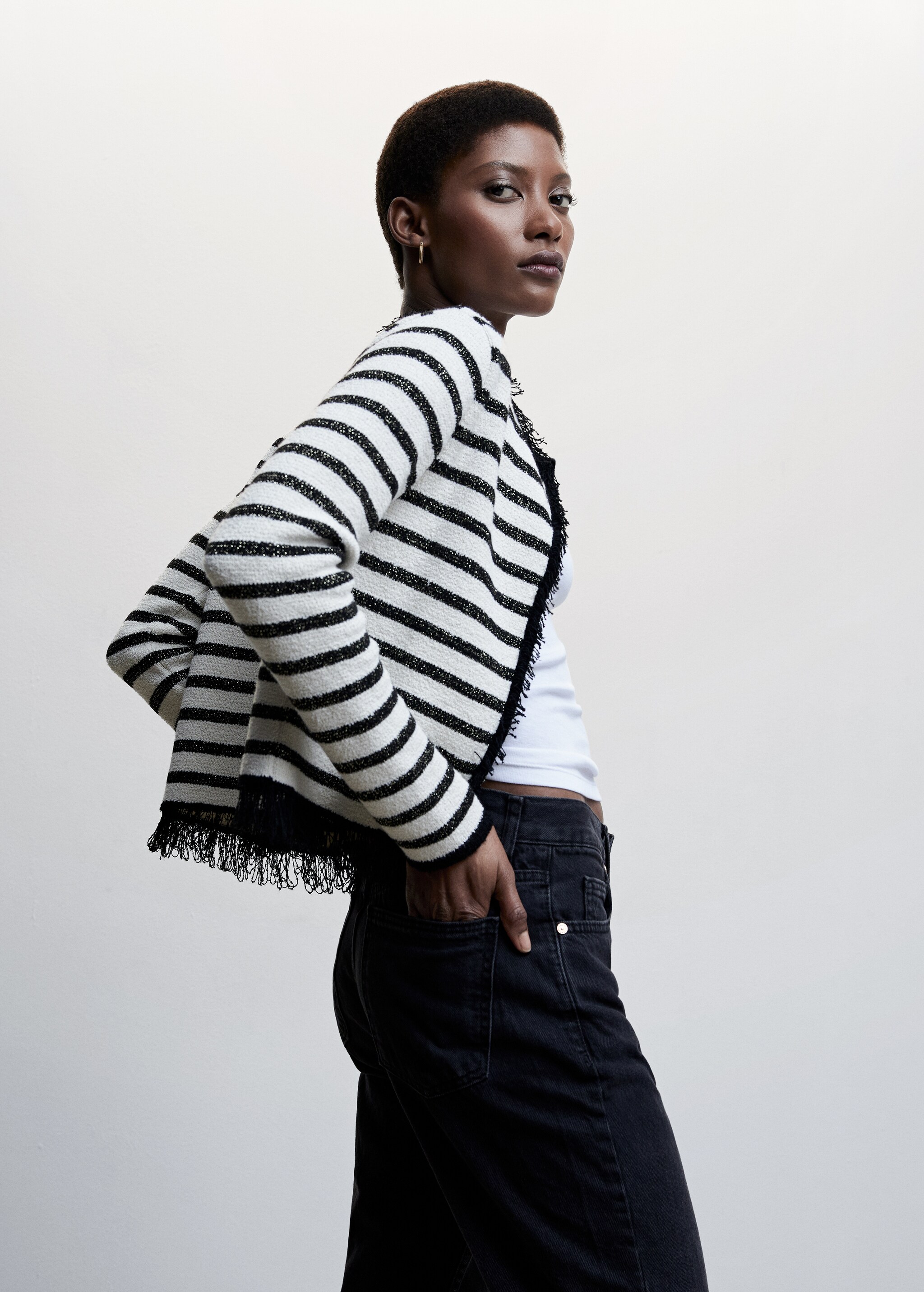 Frayed striped cardigan - Details of the article 6