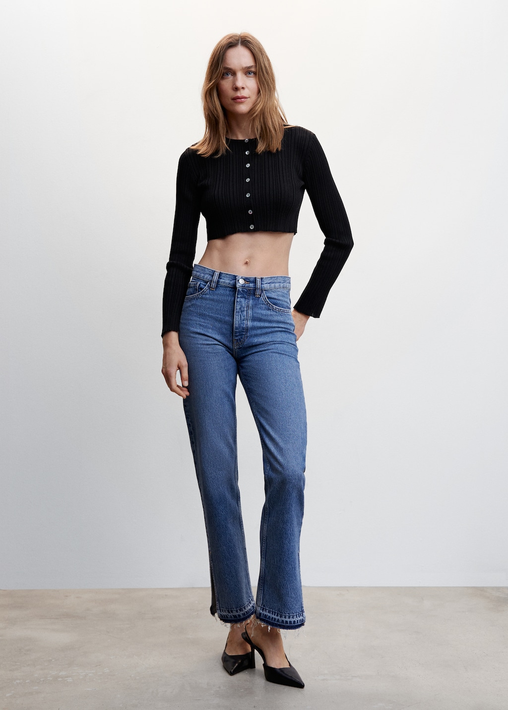 Fine knit short cardigan Women MANGO OUTLET United Kingdom