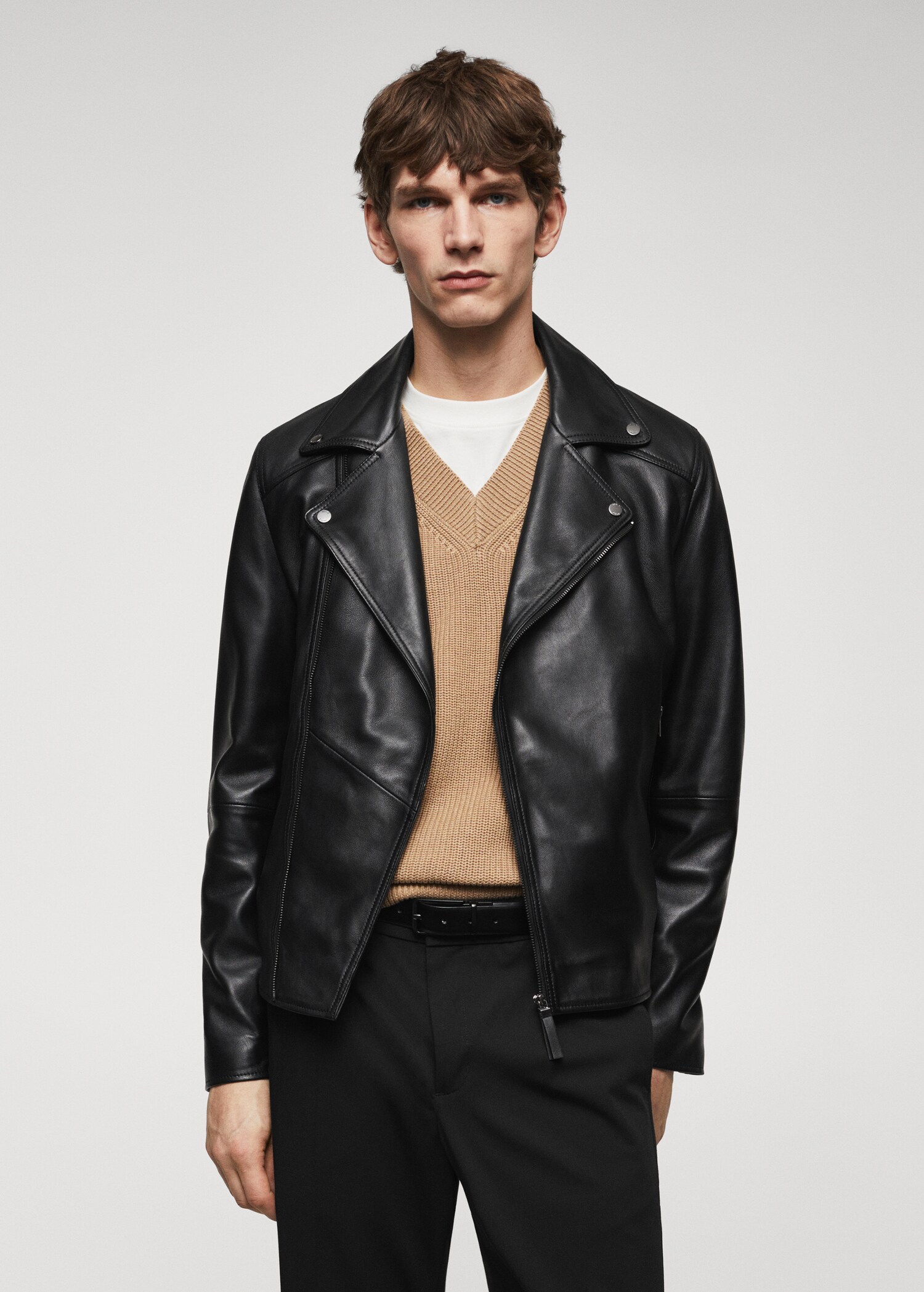 Jaqueta biker pell - Pla mig