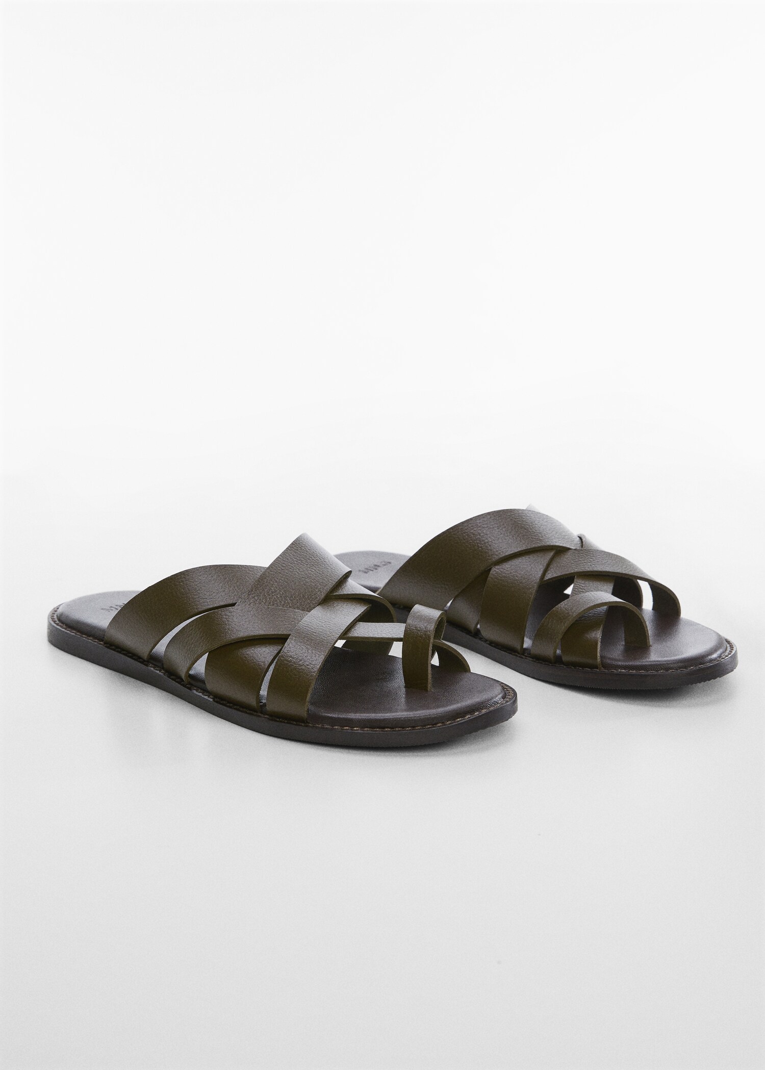 Leather straps sandals - Medium plane