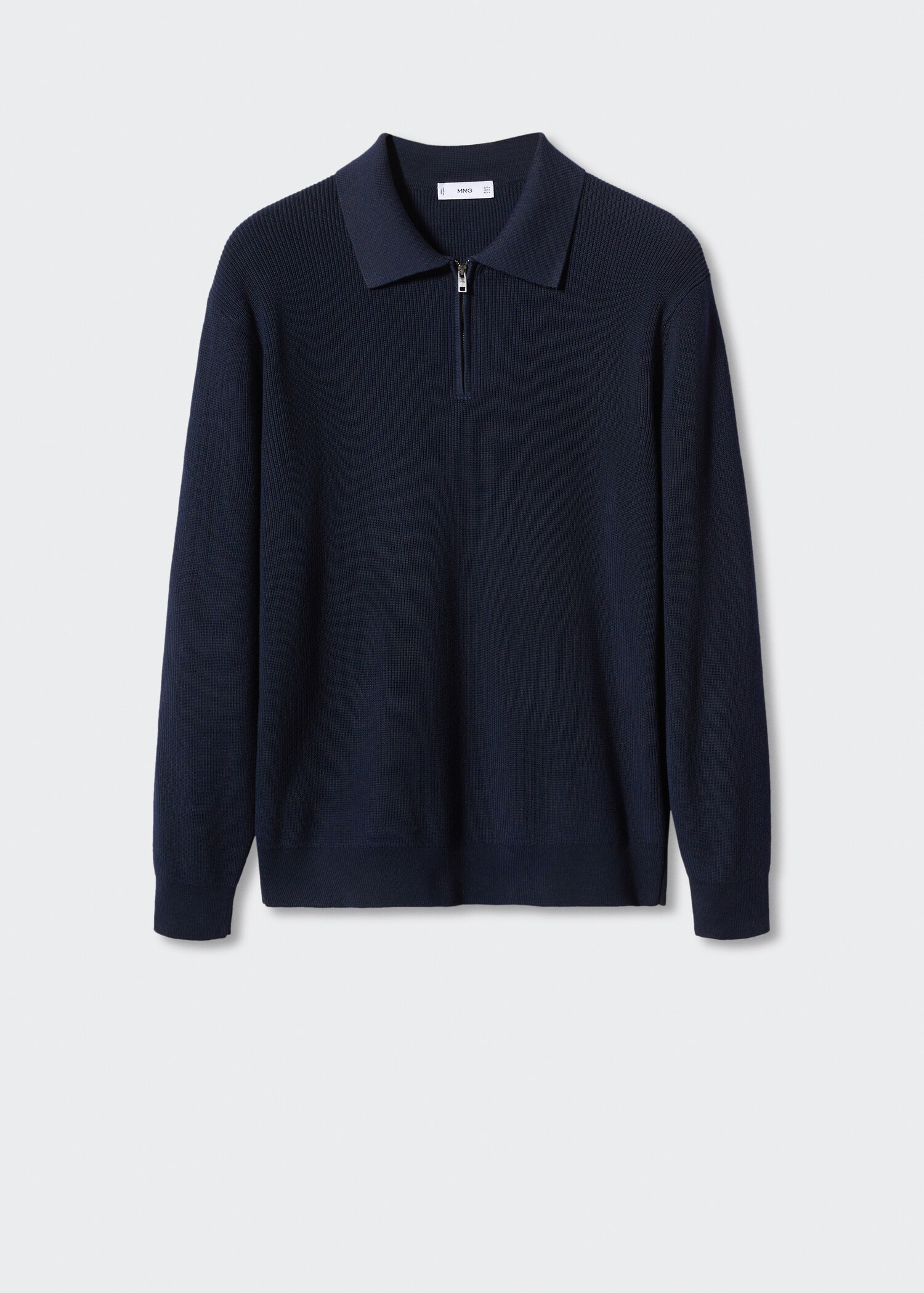 Bluză polo din tricot structurat - Articol fără model
