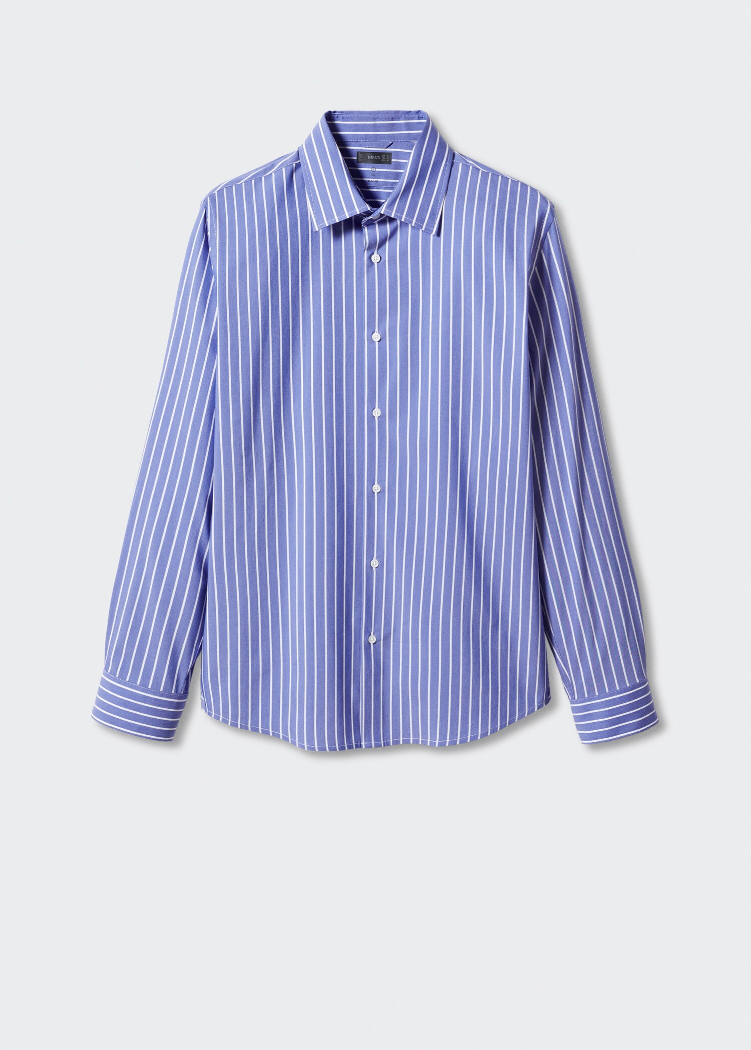 Slim fit striped cotton shirt - Man | MANGO OUTLET USA