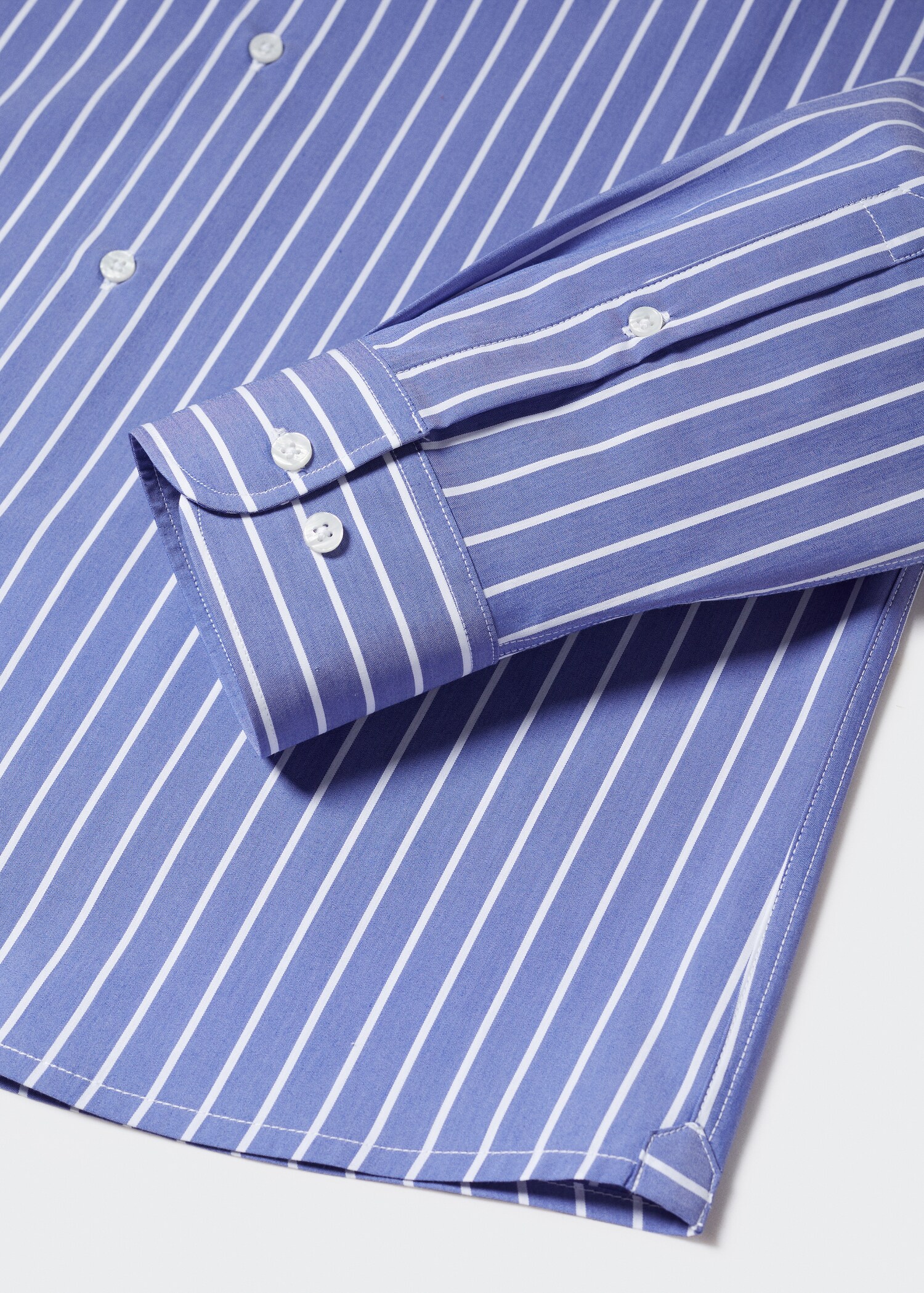 Slim fit striped cotton shirt - Man | MANGO OUTLET USA