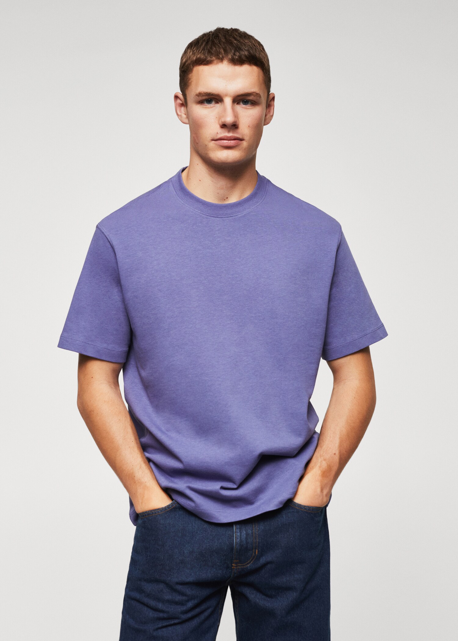 Katoenen relaxed-fit T-shirt - Middenvlak