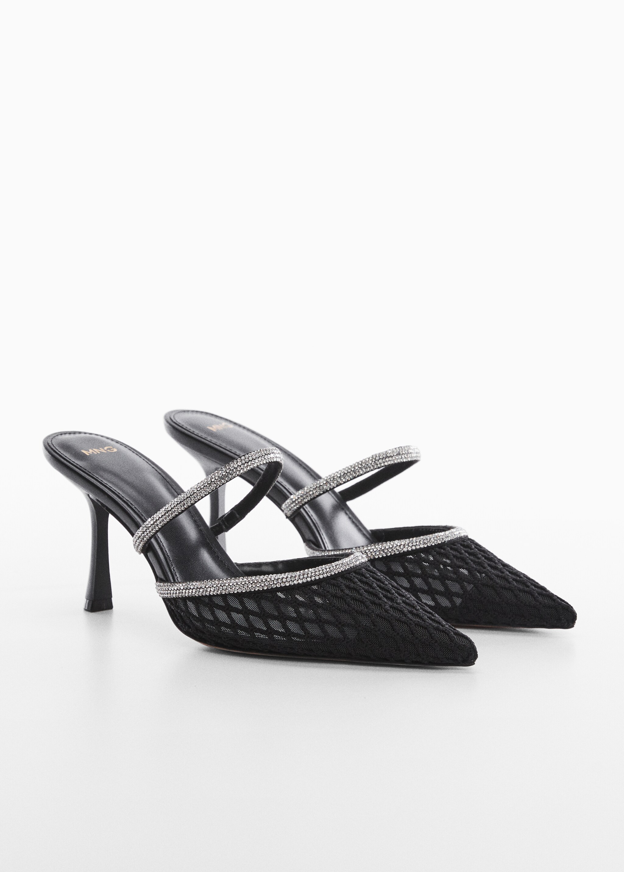 Rhinestone heeled shoes - Medium plane