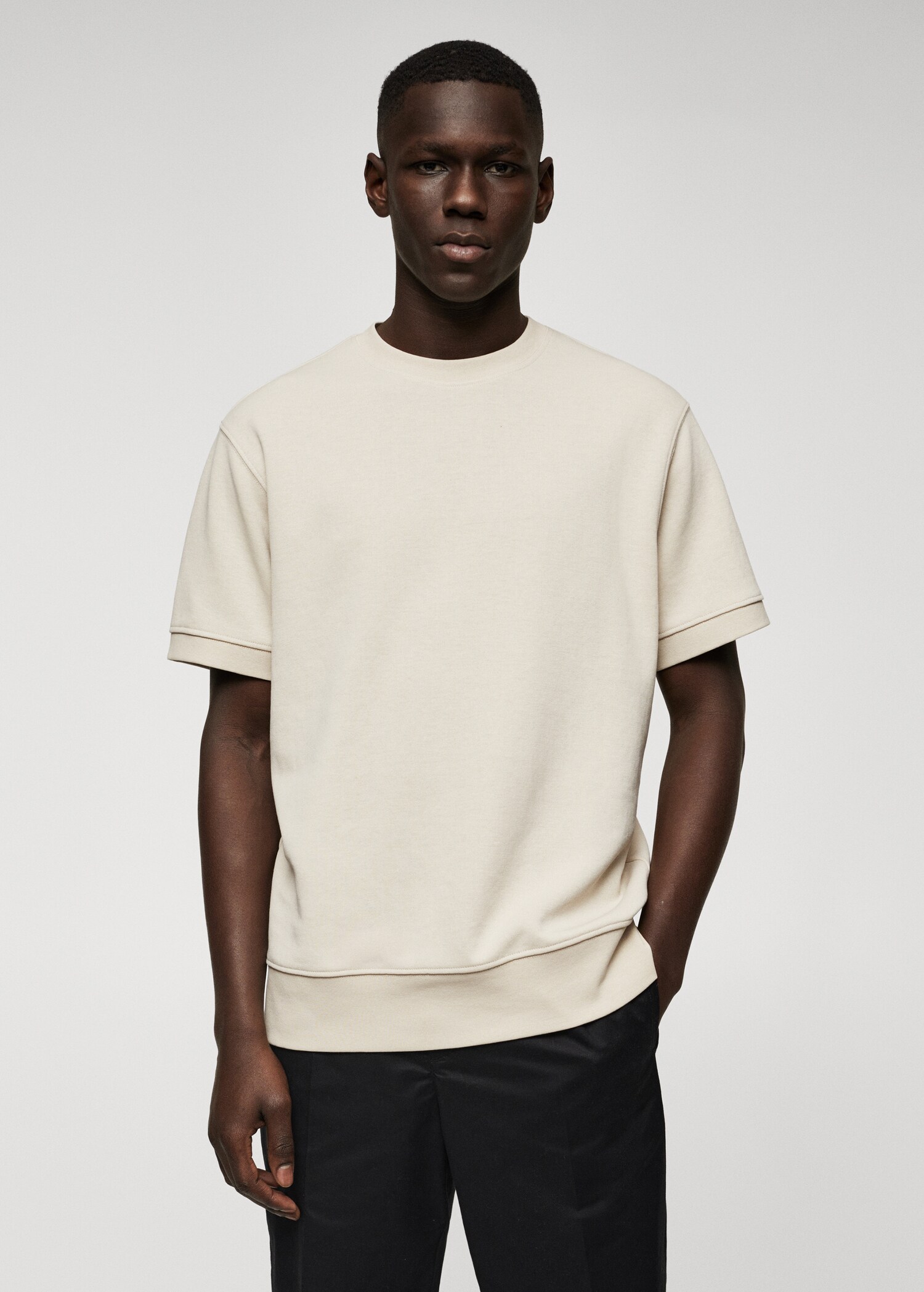 Short sleeve felt sweatshirt - Medium plane