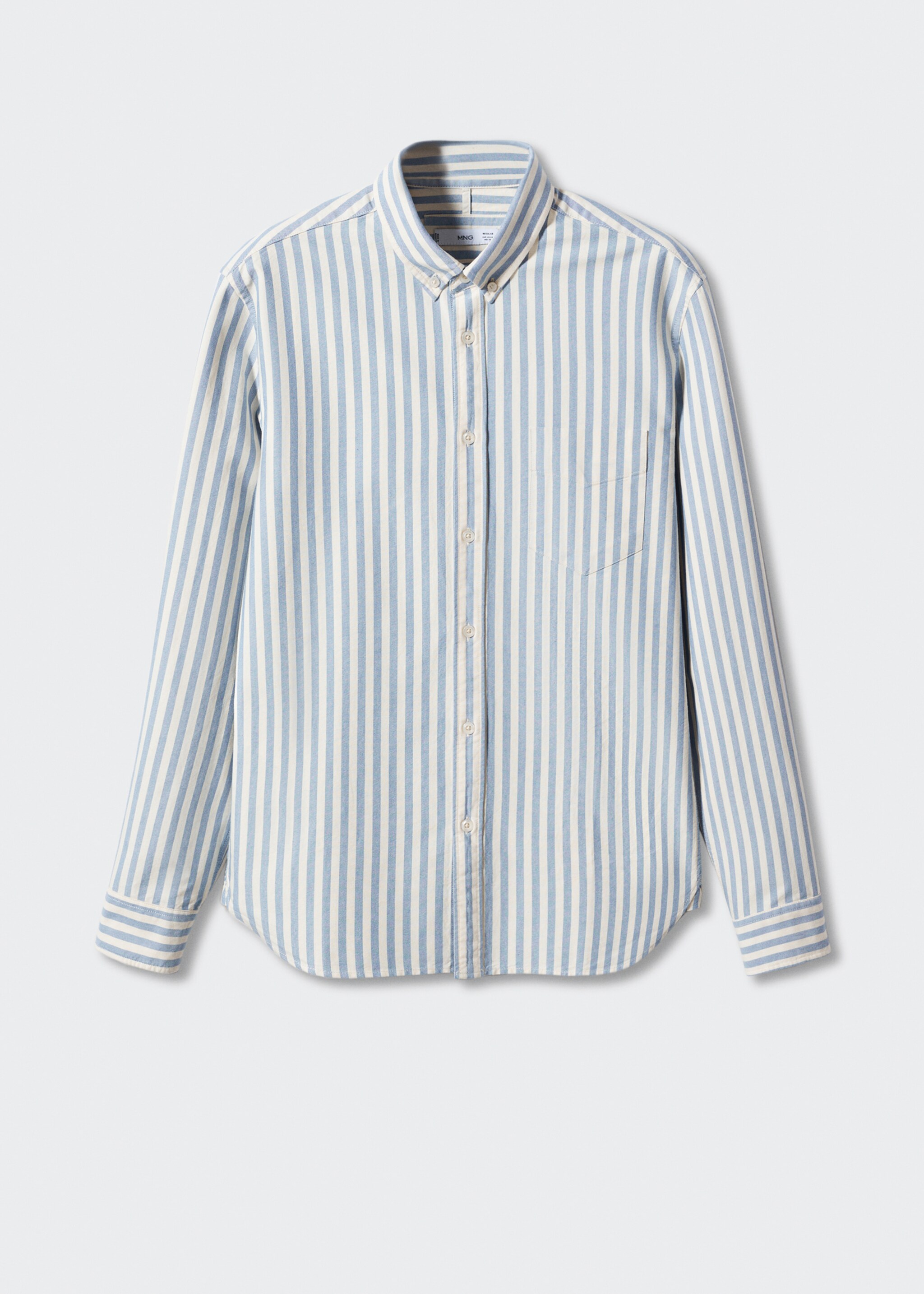 100% cotton striped shirt - Article without model, Blue. Ref: 47044430-00.