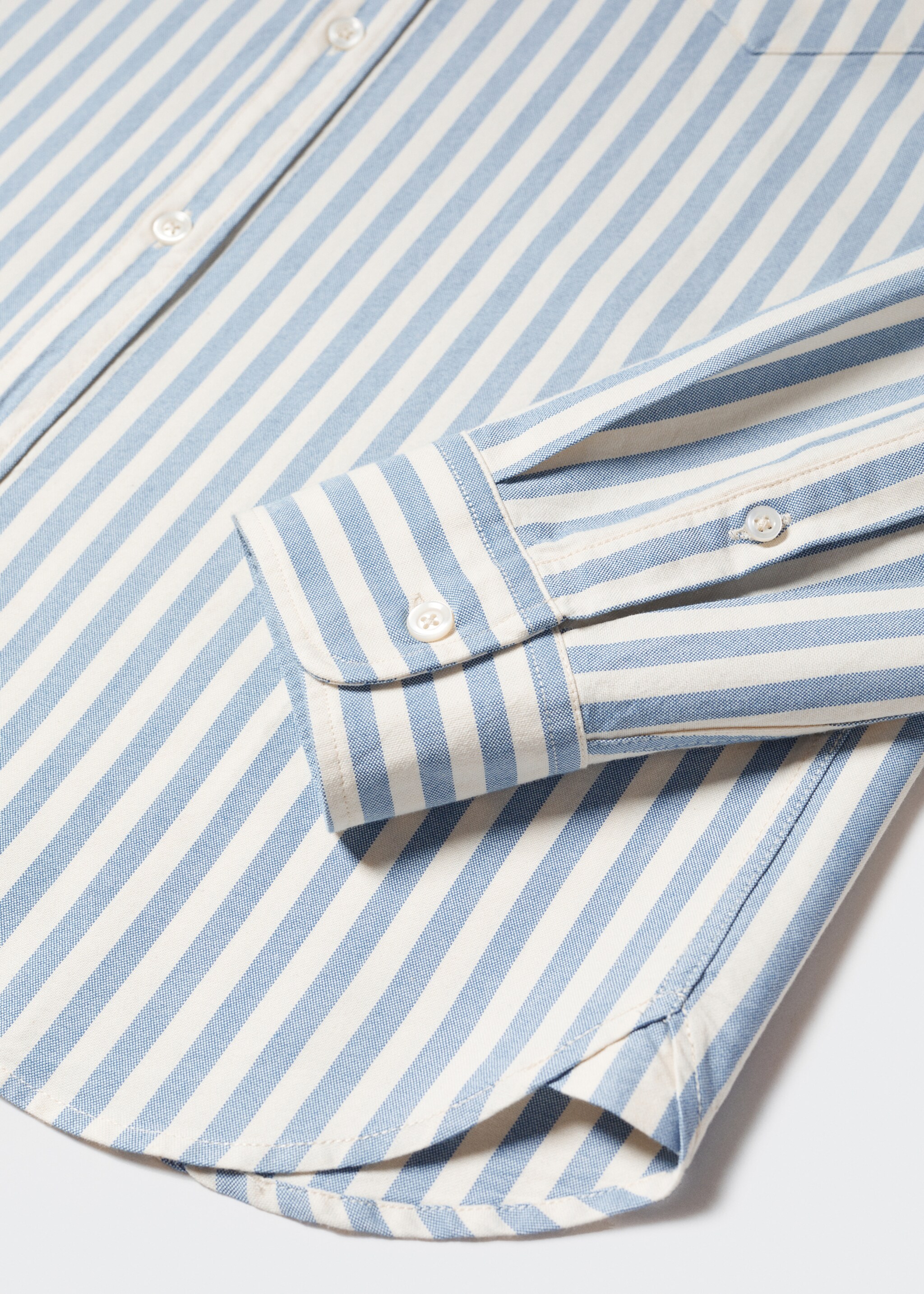 100% cotton striped shirt - Details of the article 8, Blue. Ref: 47044430-00.