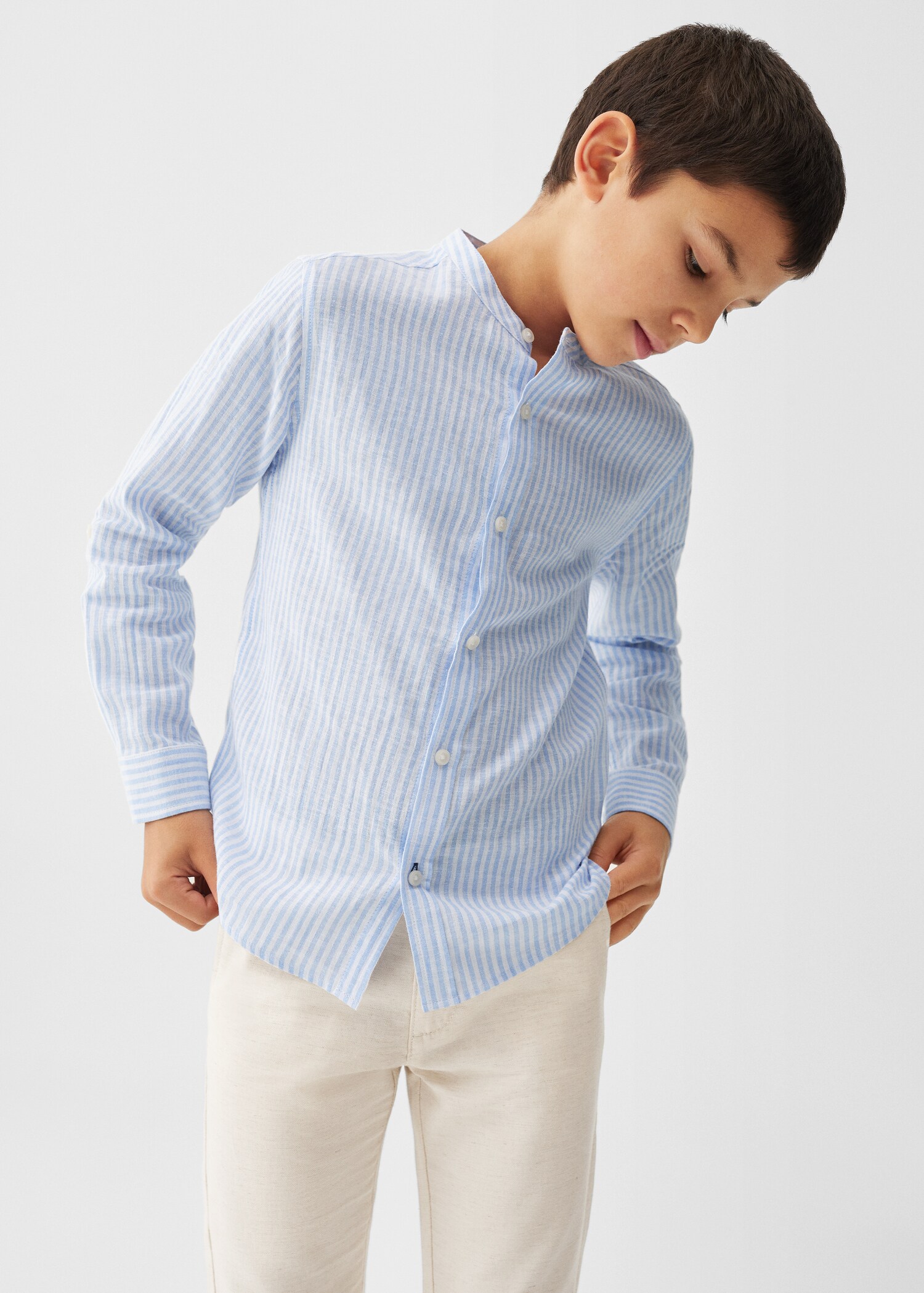 Camicia lino righe - Piano medio